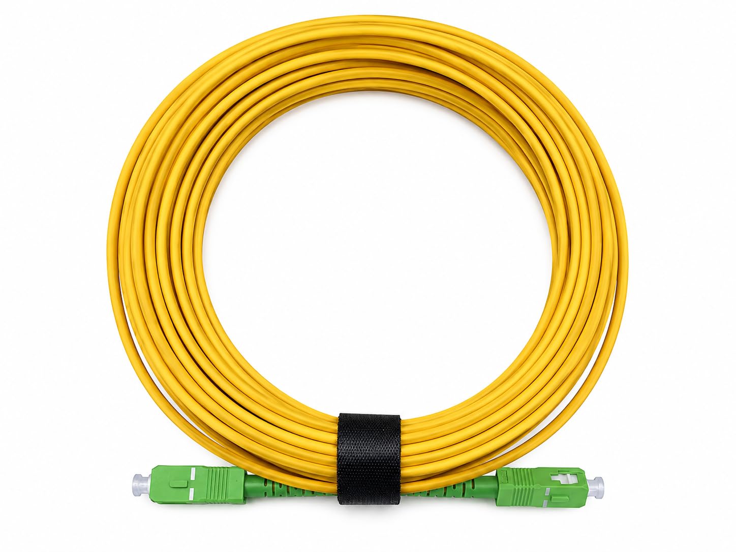 Elfcam - 10m Cavo Fibra Ottica SC/APC per SC/APC Simplex Monomodale 9/125μm LSZH, Giallo per TIM, Vodafone, WindTre, Fastweb, Iliad