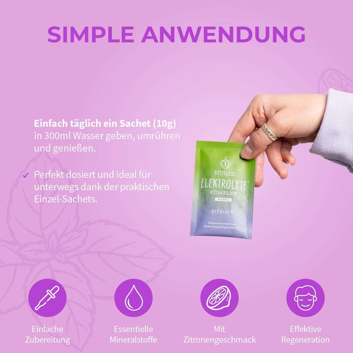 BitterLiebe Elektrolyte Komplex - Elektrolyt Pulver ohne Zucker - Unterstützt Flüssigkeitshaushalt & Elektrolytgleichgewicht - Ideal bei Sport & Kater mit Kalium und Magnesium - Zitrone - 1x200g - 4
