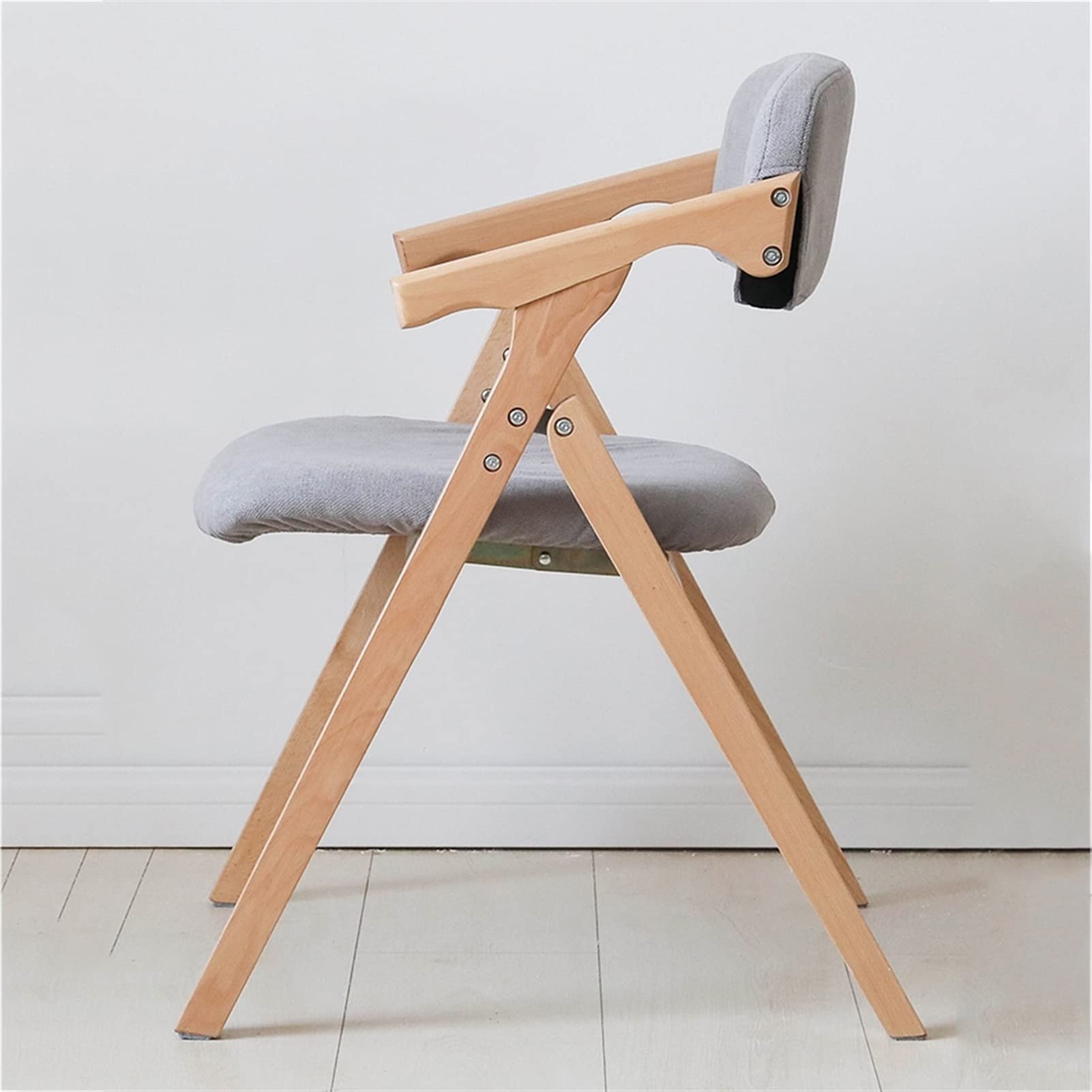 Sillas de Comedor Plegables tapizadas con Asiento y reposabrazos Acolchados, sillas auxiliares apilables para Cocina y Sala de Estar, Juego de 1