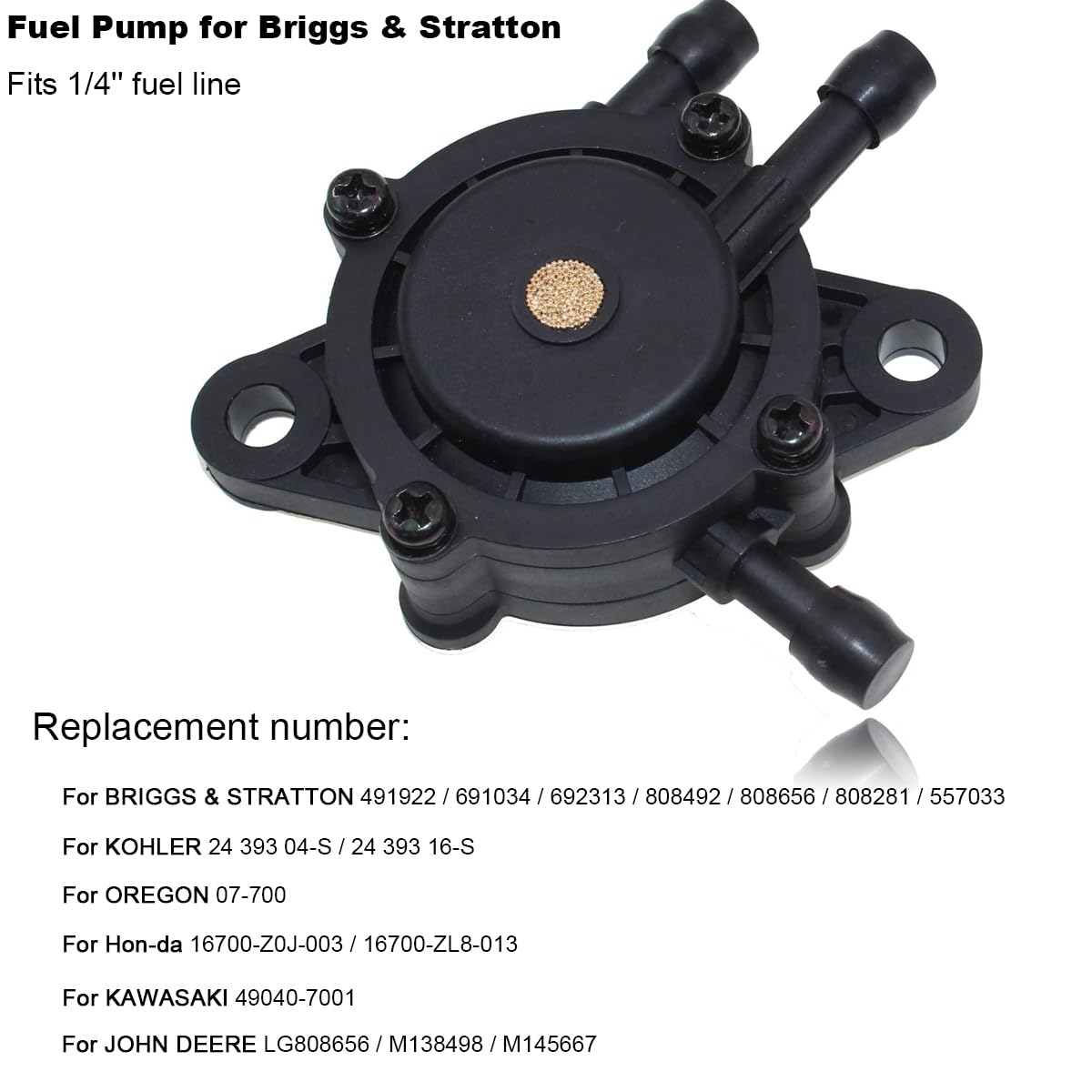 Pompe à Carburant Essence Compatible Mikuni Briggs & Stratton 808492 808656 - Conduite 1/4"