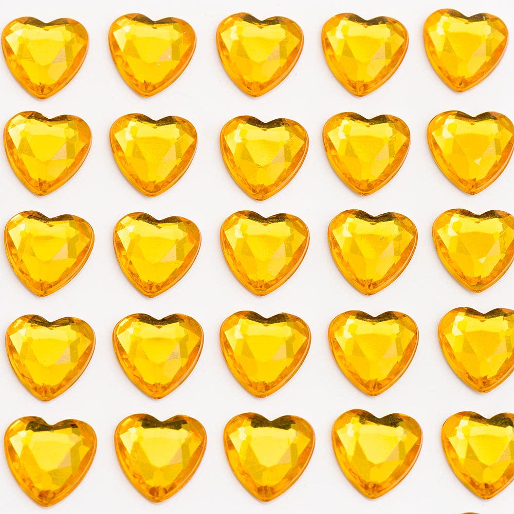 Italian Options Gold - 10Mm Heart Self Adhesive Stick On Gems (50 Pcs)