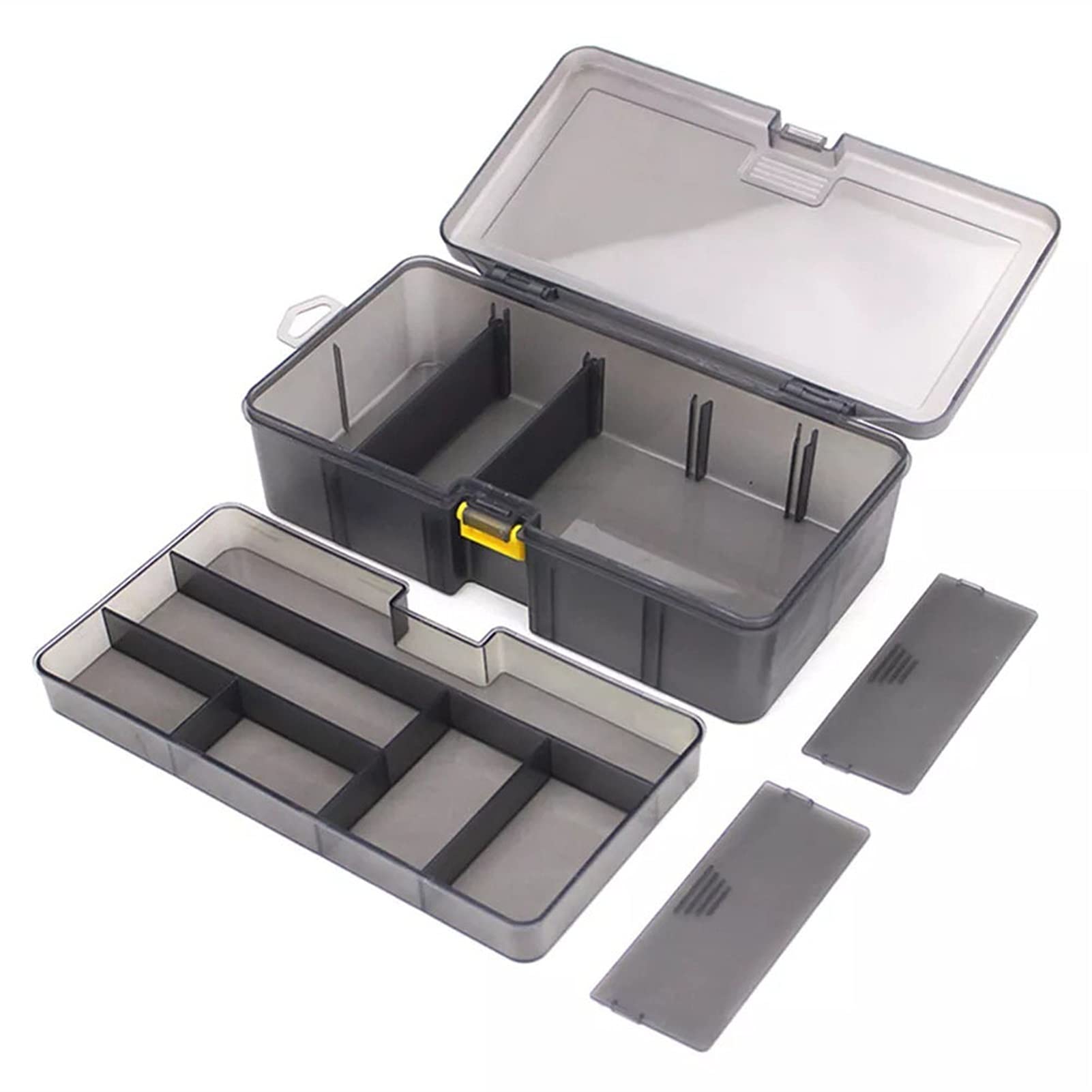 Angel-Organizer, Angelbox-Organizer, Angelgerät-Box-Organizer, Angelausrüstungsbox, Köder-Aufbewahrungsbox, doppellagige Angelwerkzeug-Aufbewahrungsbox, geeignet for Hochsee-Bootsangeln und Meeresange