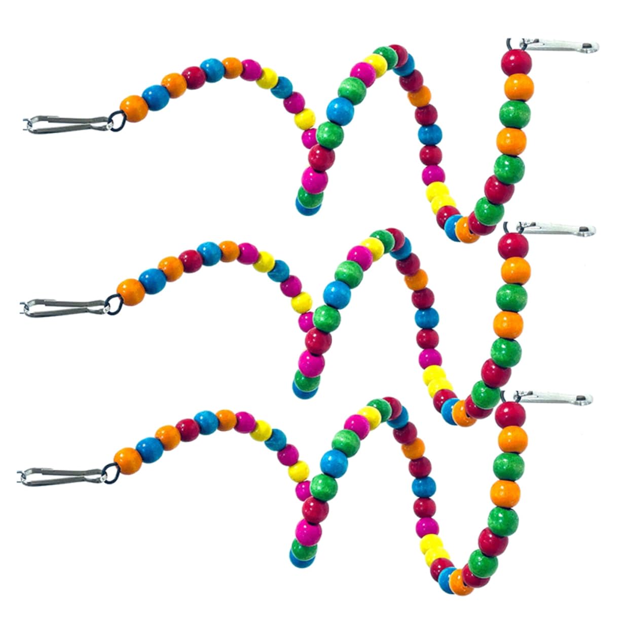 HEMOTON 3Pcs Bead Swing for Parrots and Parakeets Fun Chewing and Climbing Accessory Movable Hook Design for Easy Installation and Play Bird Enrichment
