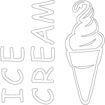 Amazon Co Jp アイスクリーム ソフトクリーム イラスト シール ステッカー カッティングステッカー 光沢タイプ 防水 耐水 屋外耐候3 4年 白 0mm 文房具 オフィス用品