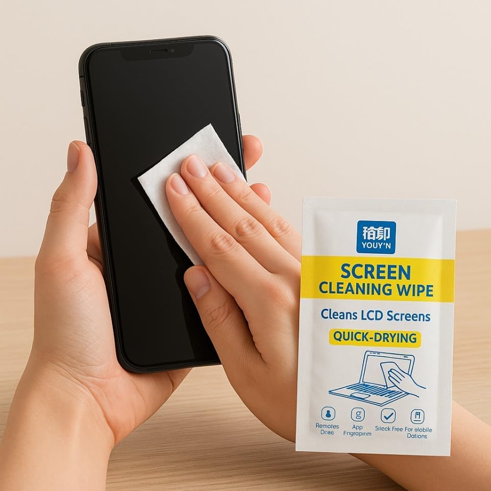 Image of Screen Wet and Dry Wipes Individually Wrapped Computer Screen Wipes Pre-moistened Screen Cleaner Wipes Phone iPhone iPad Tablet PC Keyboard TV Laptop Screen, Pack of 50