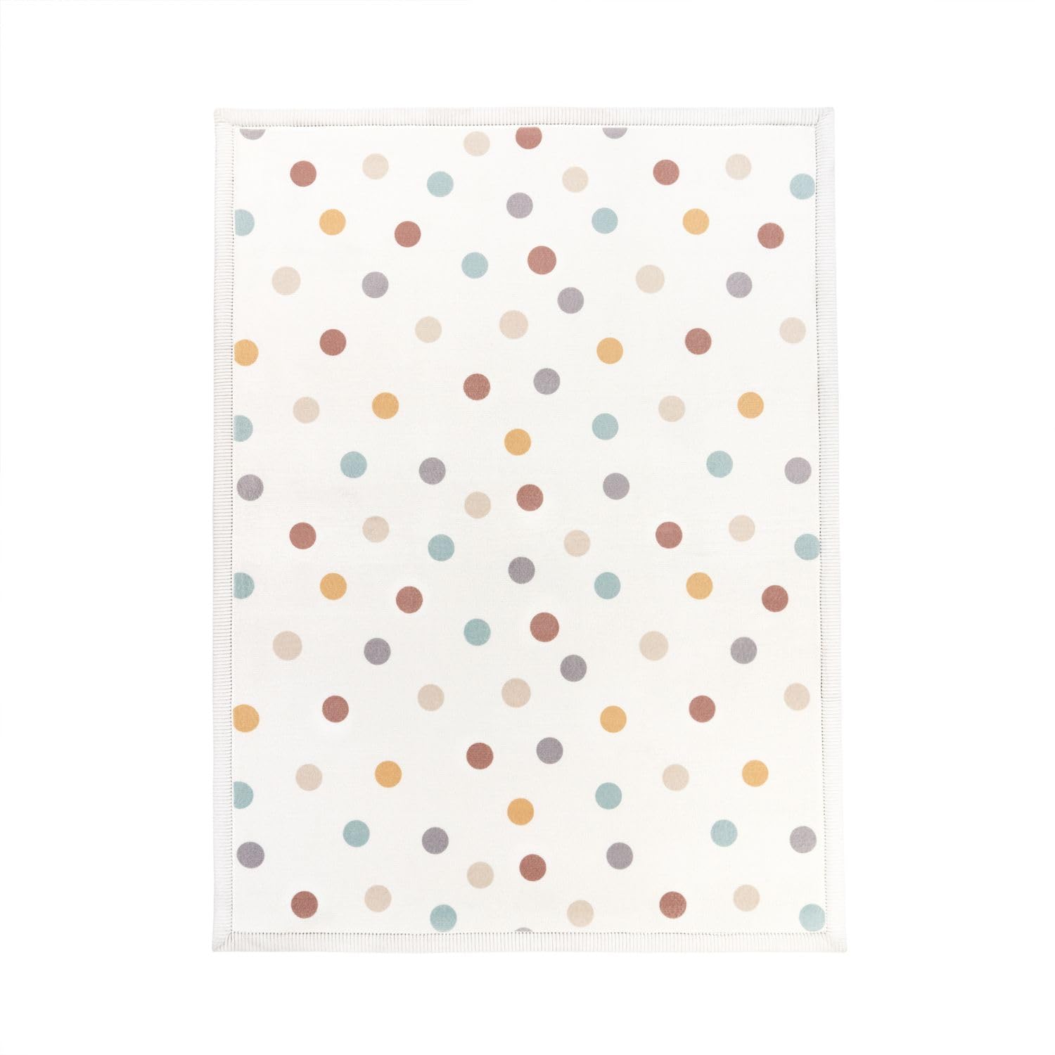TT Home Alfombra Habitación Infantil De Juego Bebe Lunares Lavable Antideslizante Felpa, Color:AzulAmarilloCrema, Tamaño:140x200 cm
