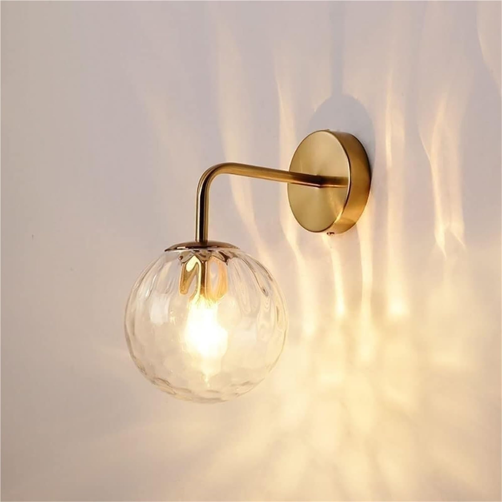 HPTHLY Indoor Wall Lamp Gold Metal Wall Sconce, E14 Base Wall Lantern Light For Living Room, Bedroom, Bedside, Cloakroom, Aisle, Porch, Decorative Wall Light Fixture,