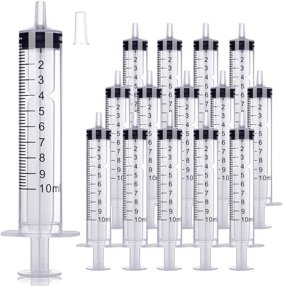 80 Pack Plastic Syringe Liquid Measuring Syringe Tools Individually Sealed with Measurement for Scientific Labs, Measuring Liquids, Feeding Pets, Oil or Glue Applicator (10ML)