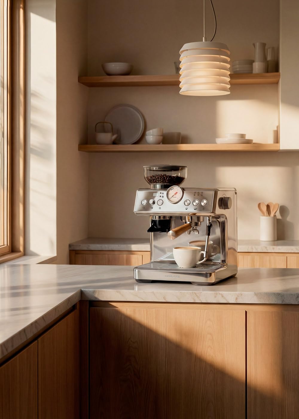 CREATE / THERA CLASSIC ADVANCE/Cafetera express semiautomática con vaporizador / 20 bares, depósito 250g, filtro 1-2 tazas, 15 ajustes de molienda, 2450W