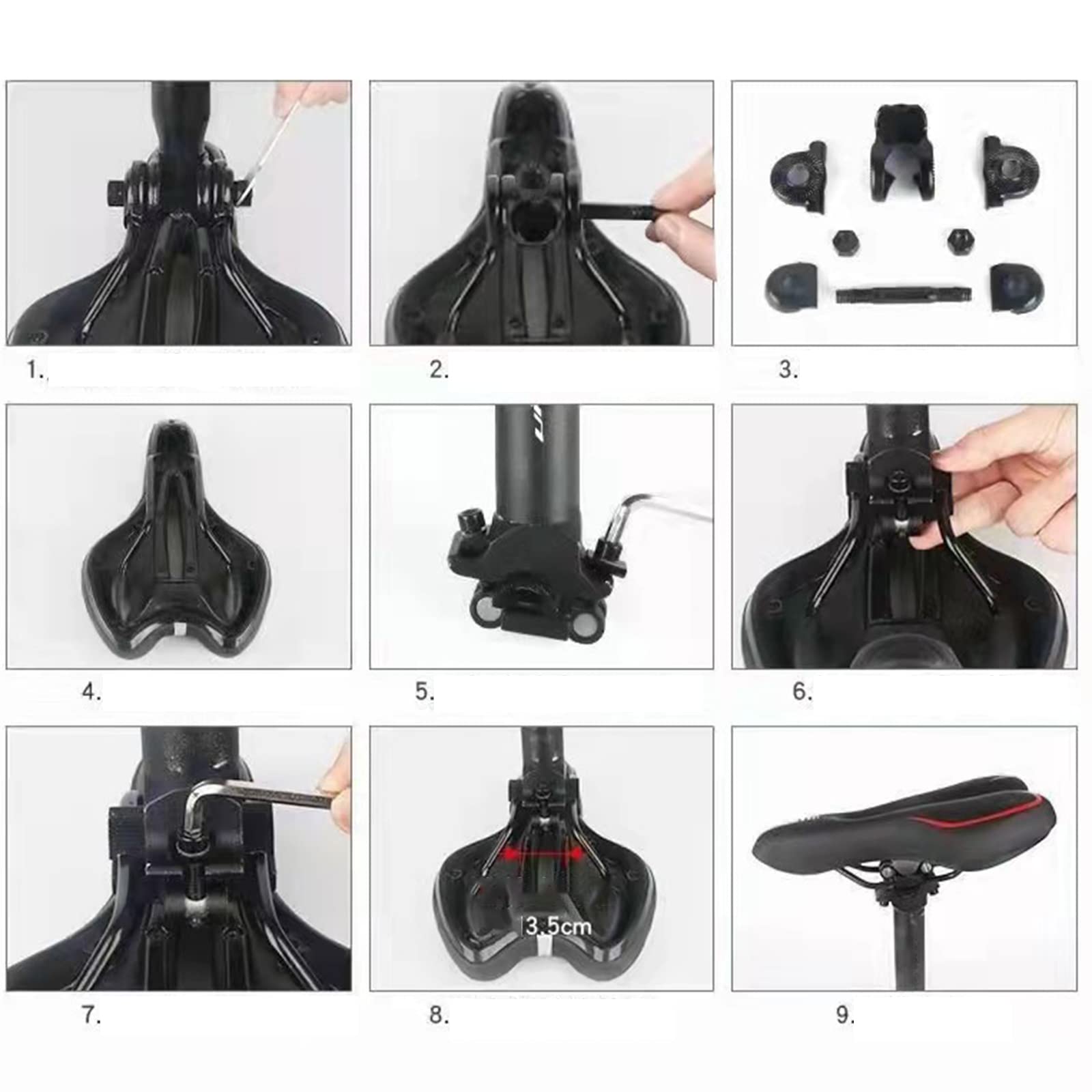 BFLKY Comodo sedile per bici in memory foam antiurto per bici da montagna/strada/cuscino da sella per bici da ginnastica BFLKY Comodo sedile per bici in memory foam antiurto per bici da montagna/strada/cuscino da sella per bici da ginnastica