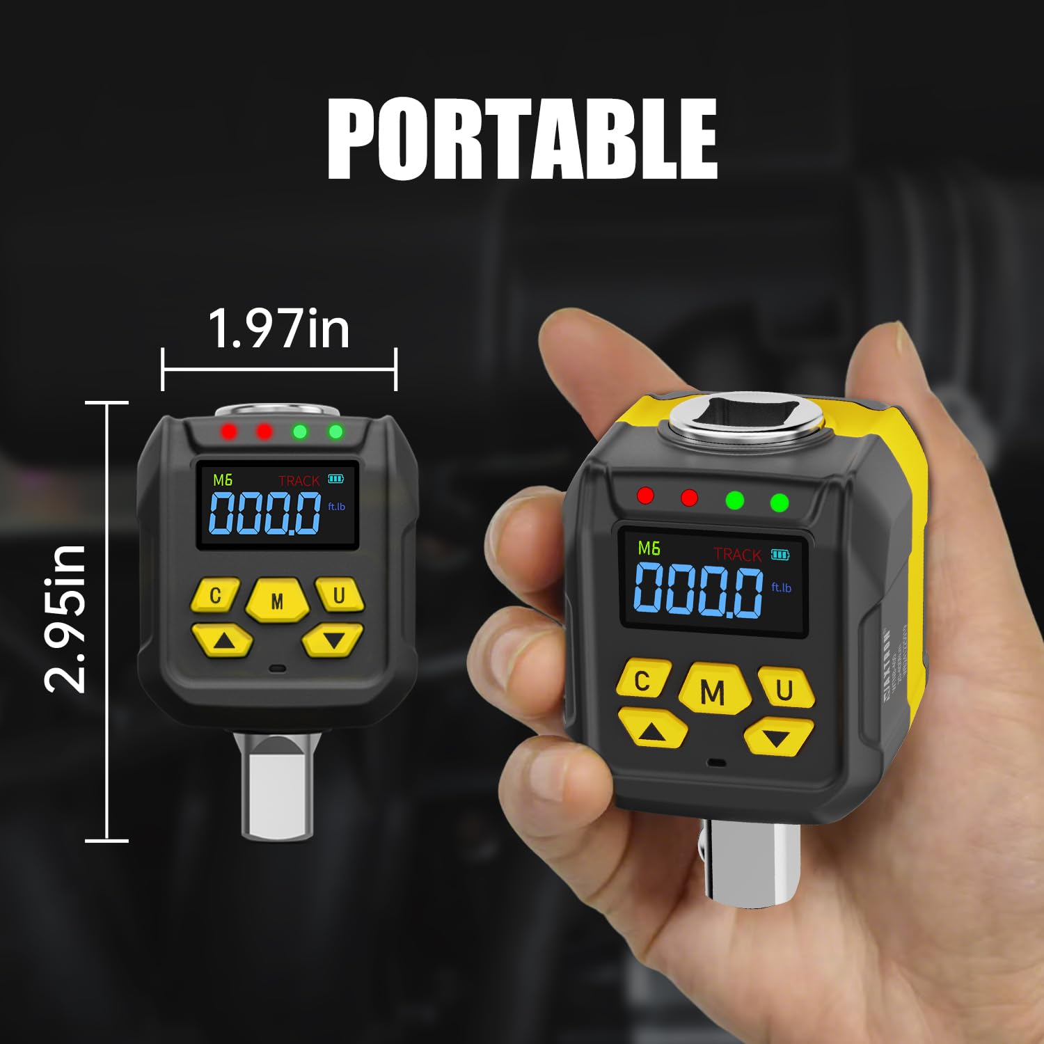 Adattatore dinamometrico digitale 1/2 pollici, 6-200 Nm, 3 pezzi, adattatore per chiavi dinamometriche da 3/8" e 1/4", cassetta degli attrezzi professionale per la manutenzione di moto