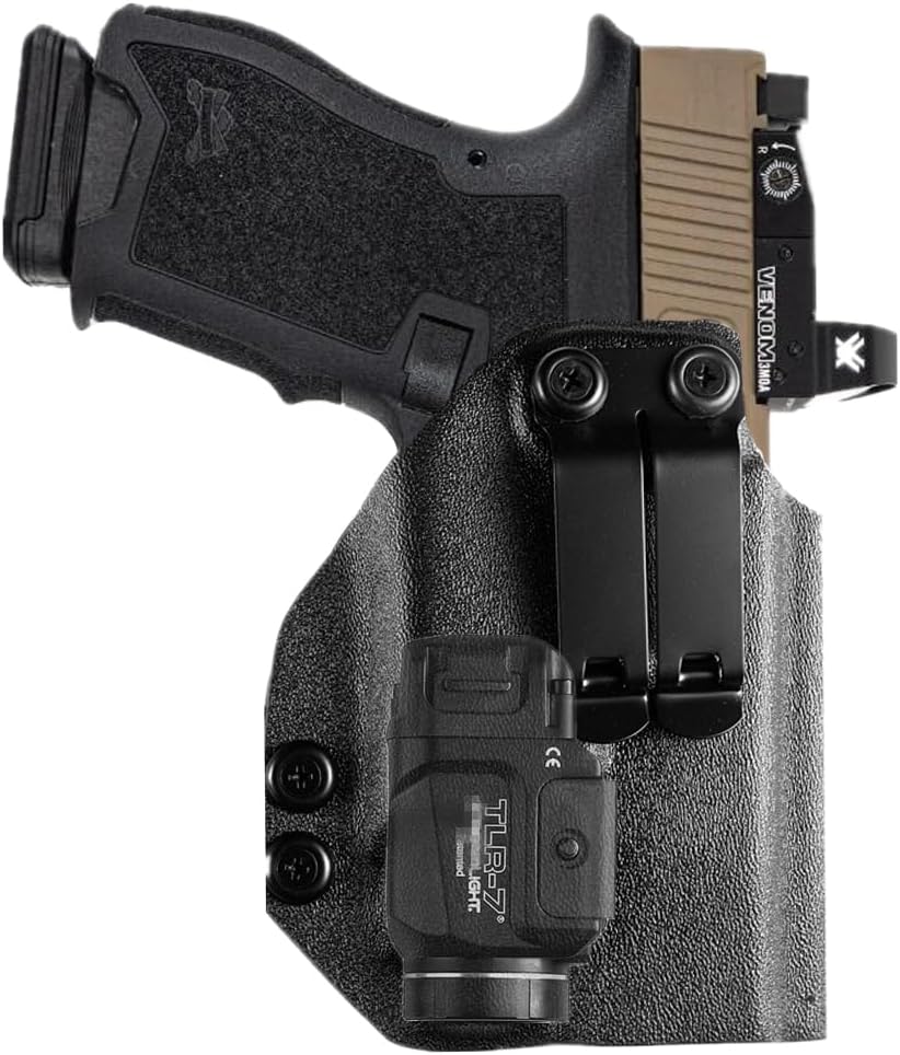 kydex IWB Holster for Glock 17 19 Taurus G3 Sig Sauer p365 X-Macro PSA Dagger Compact Springfield Hellcat PRO with Streamlight Tactical TLR-7A Flex 500 Lumen Light