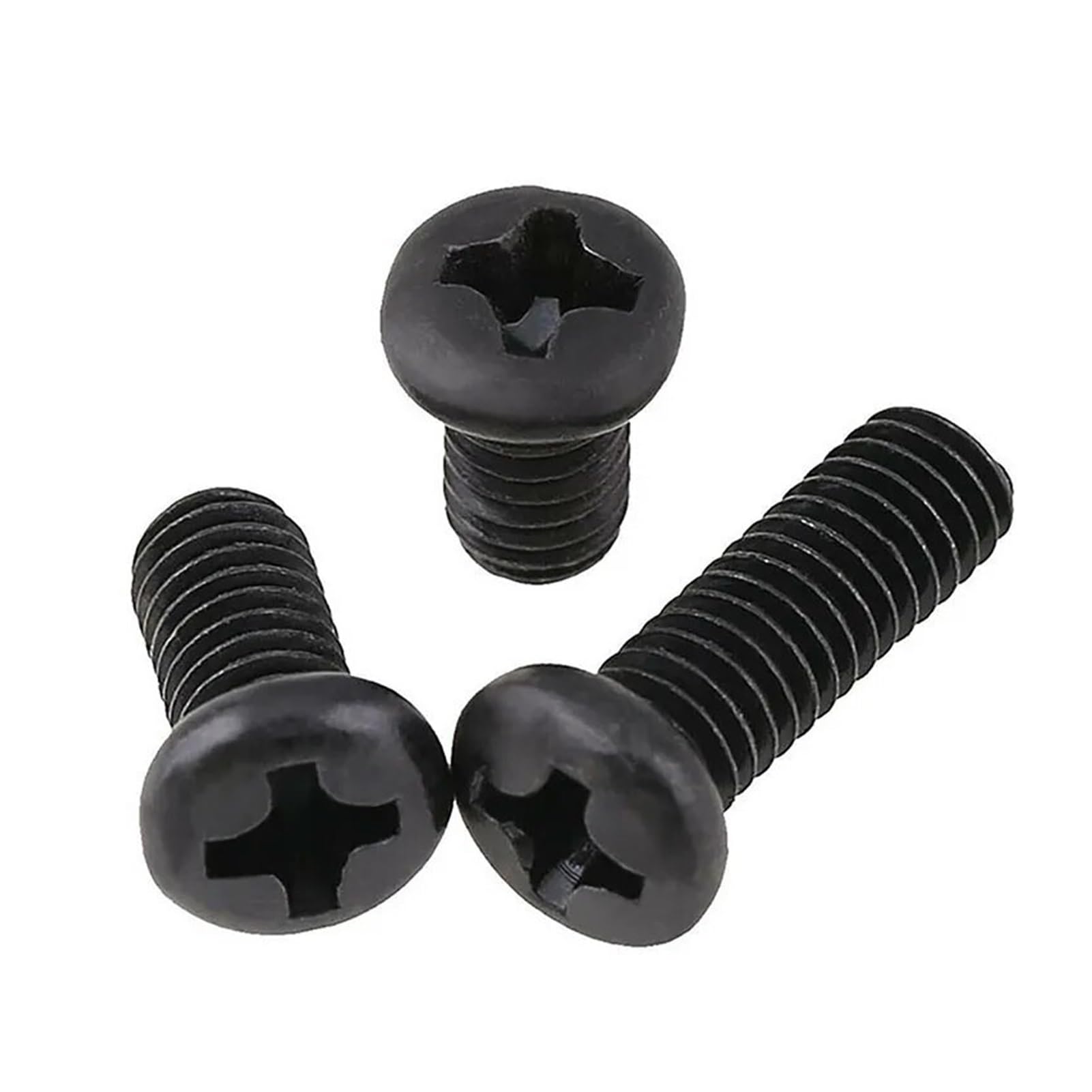 Buuv 10Pcs 10-100Pcs M3 M3.5 M4 M5 Round Head Screw Black Phillips Pan Head Screws Electronic Machine Screws And Bolts(,M3x14)