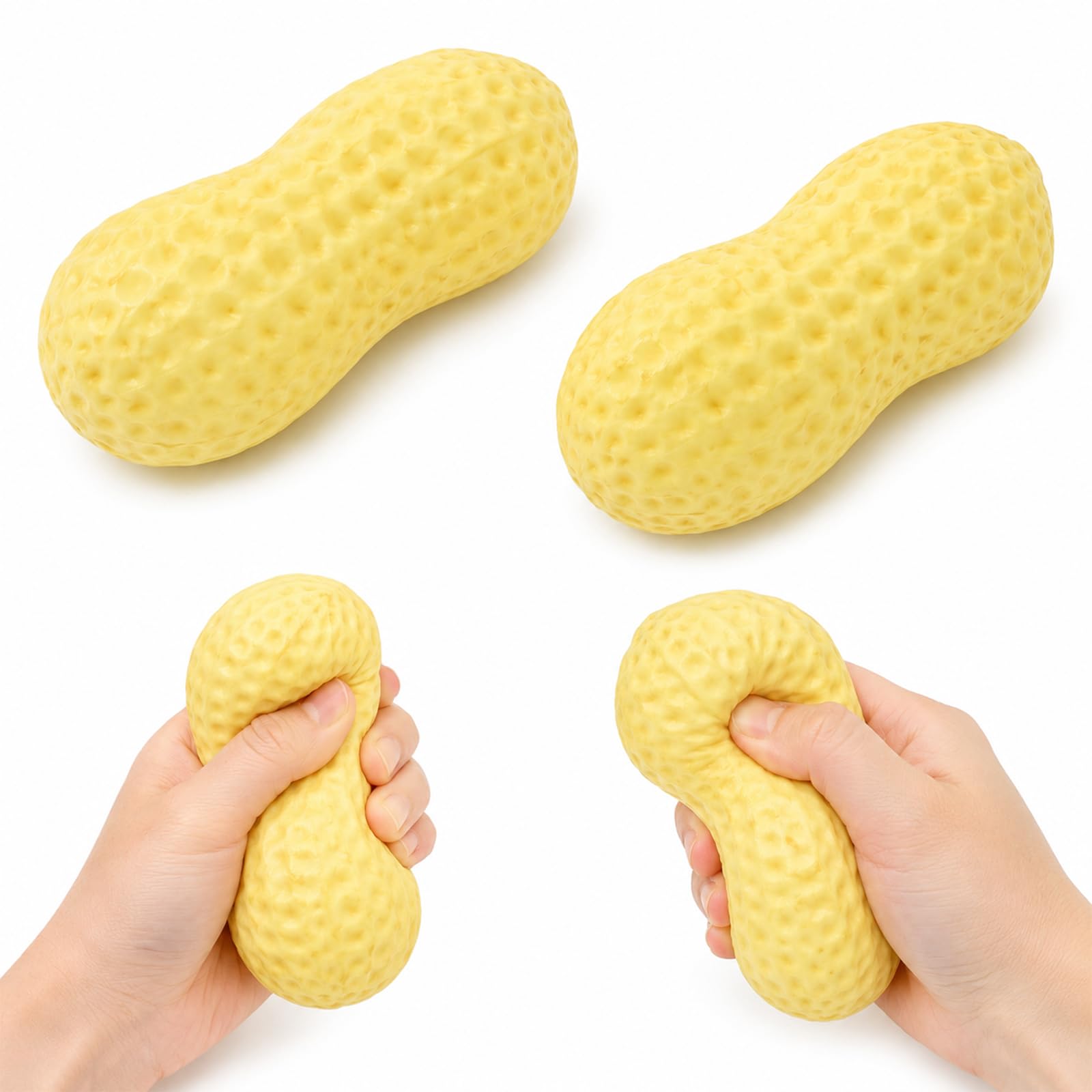 2Pcs Crunchy Peanut Squishy, Crunchy Squishy Squeeze Toy for Adults
