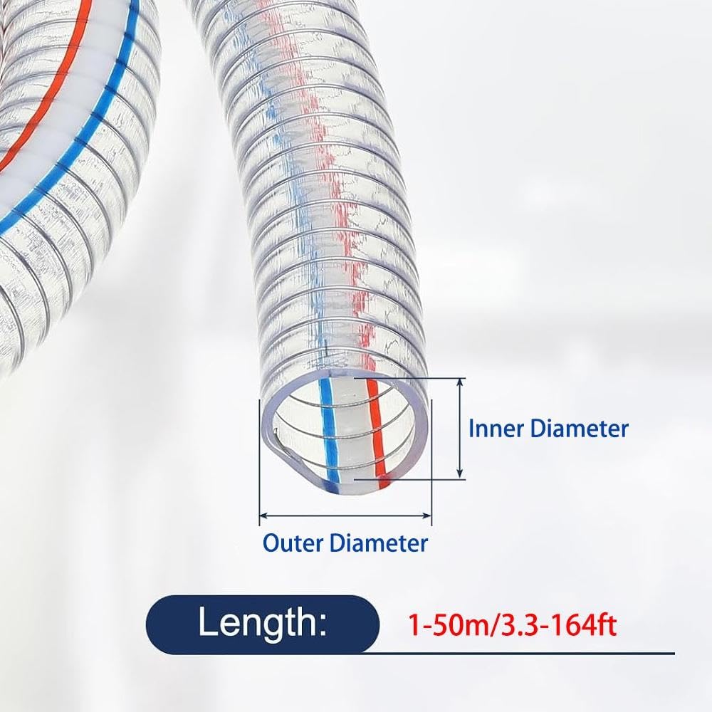 100 500cm Tubo Spirale In Filo D'acciaio Trasparente Per Pompa Olio