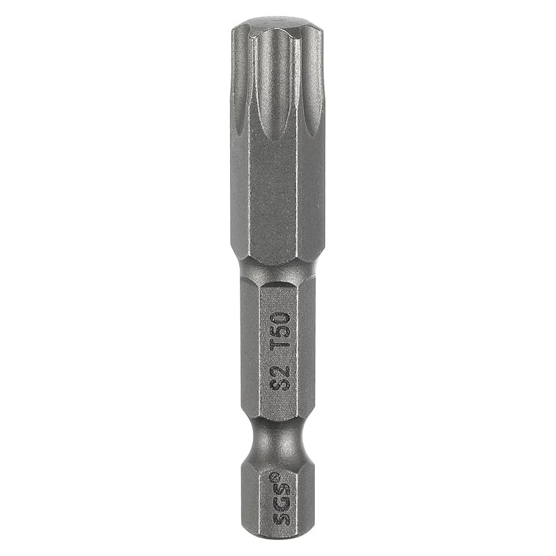 HARFINGTON Ponta de Chave Torx T50 Magnética com Haste Sextavada de 6,35 mm (1/4 pol.) e 50 mm em Aço S2