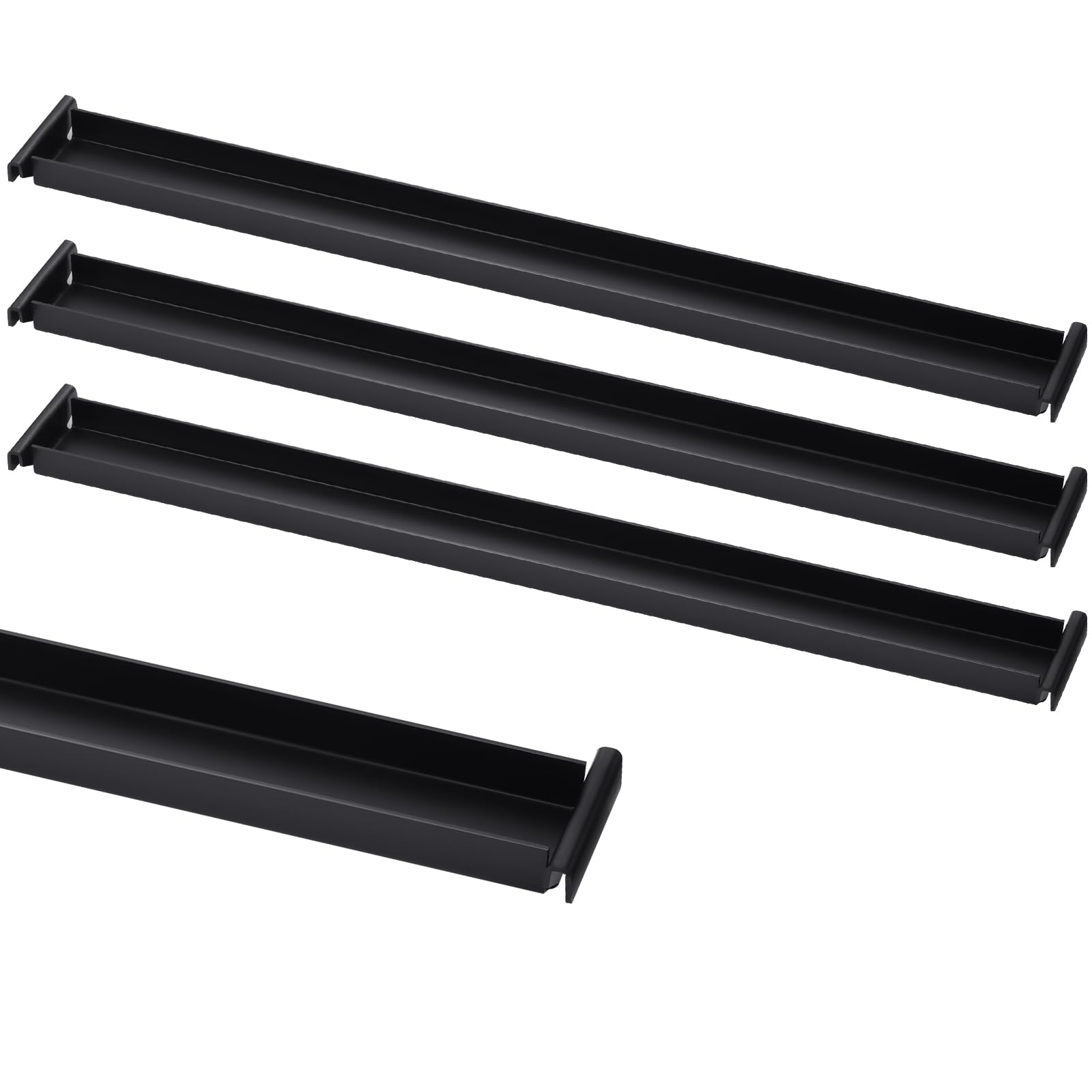 Dinifee 4 Pack Front-to-Back File Drawer Rails for Hanging File Cabinet Drawer Inside Bar Rails Cabinet Parts (Black)