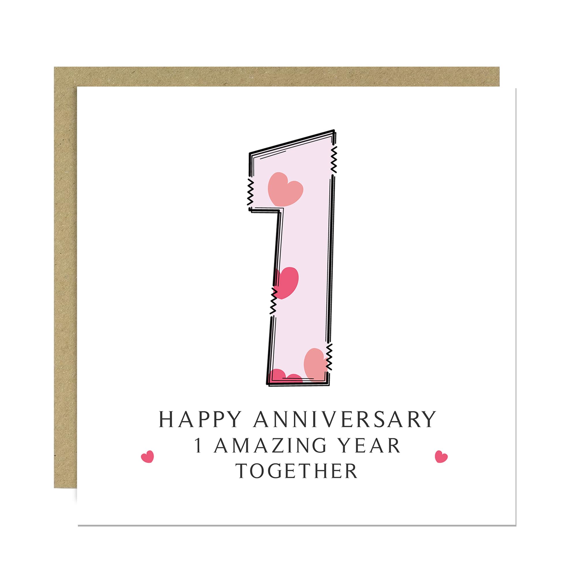 RED OCEAN Wedding Anniversary Card With Envelope Included 1st 2nd 3rd 4th 5th 10th 20th 30th 40th 50th Anniversary Cards For Husband Wife Couple Boyfriend Girlfriend (1st Anniversary Card)