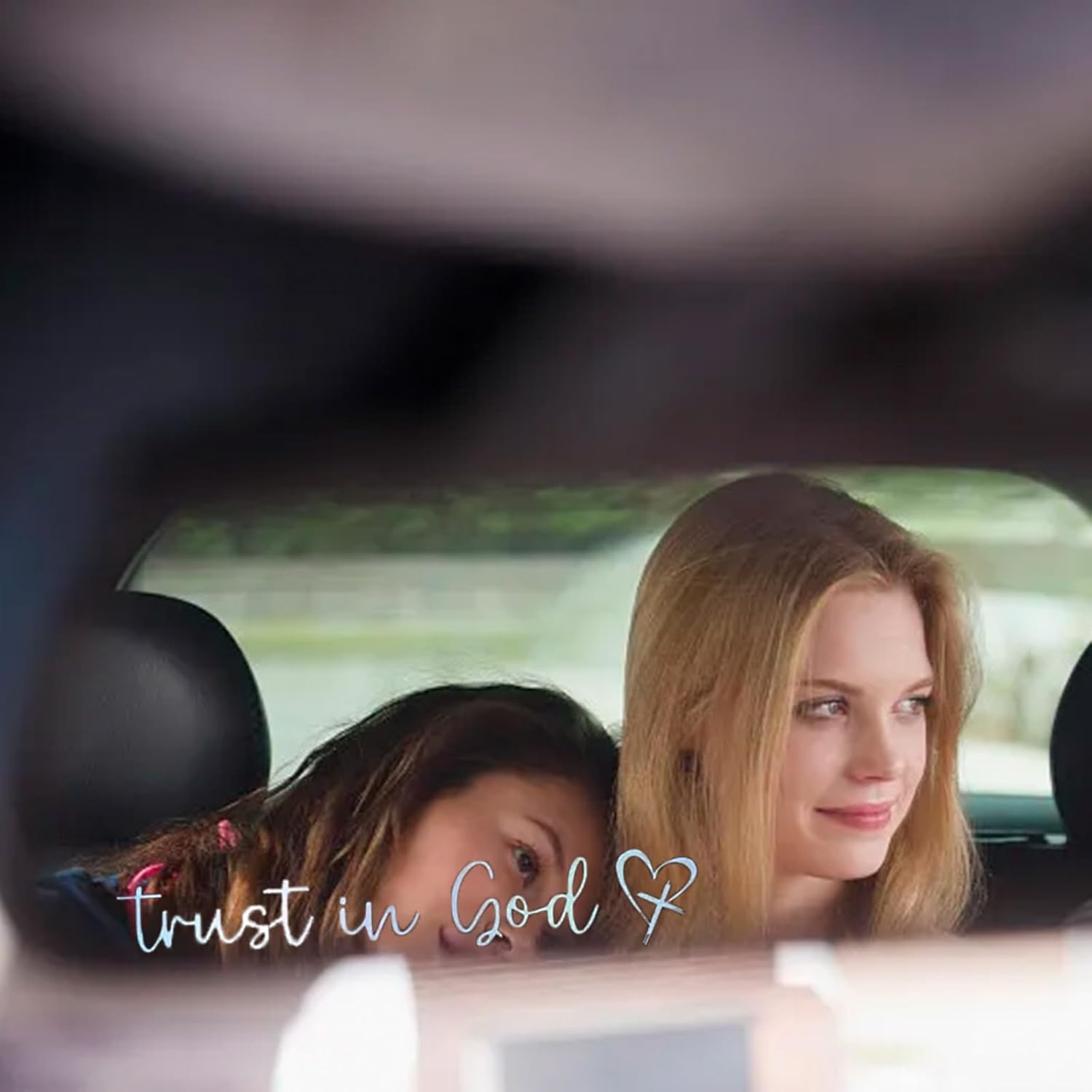 4PCS Car Stickers,Car Accessories Trust in God Rearview Mirror Sticker,Auto Stickers and Decals,Auto Decals for Women,Trust in God Mirror Decoration,Fits for Women Drivers, Motorcycles (Cyan) - Image 5