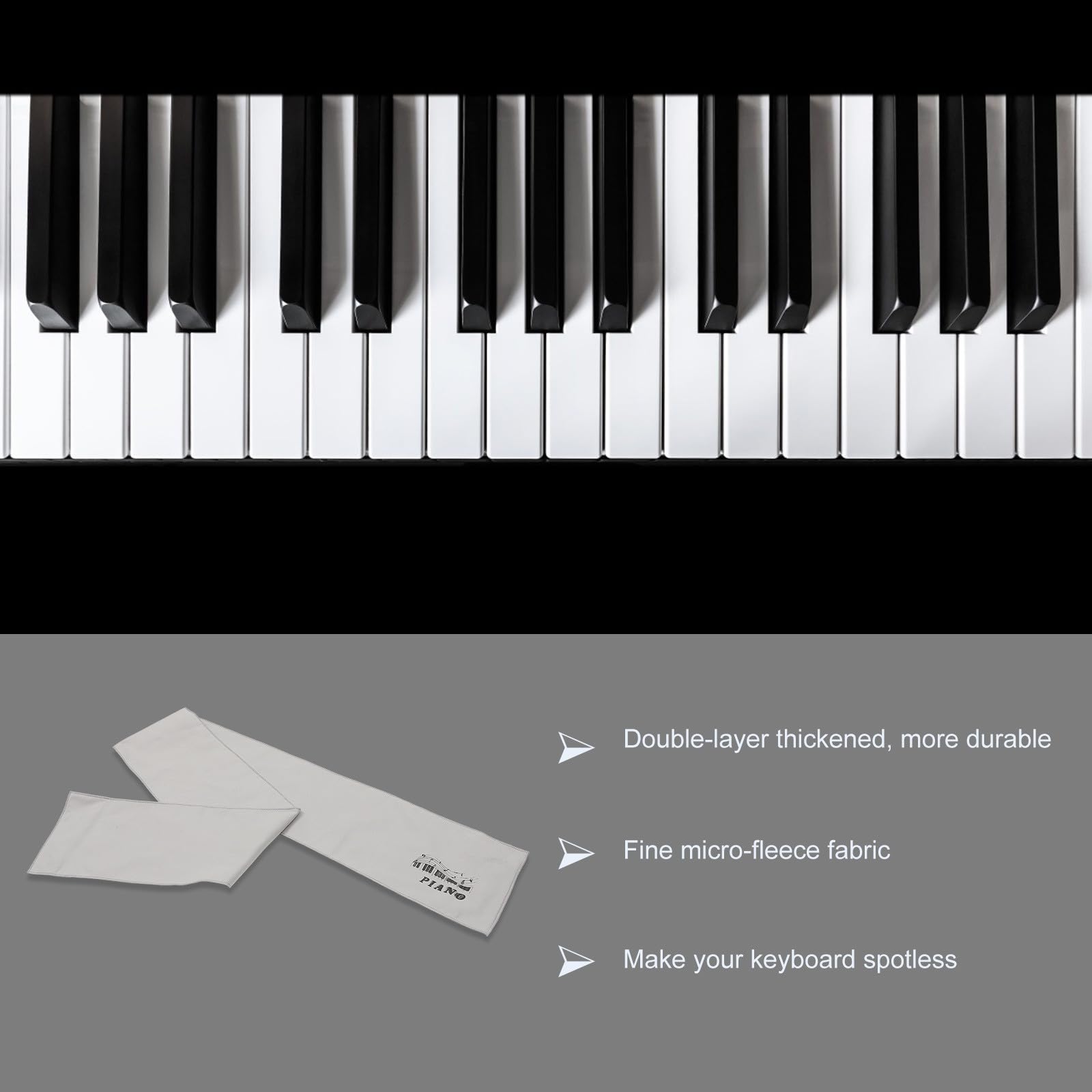 Mikikit Copritastiera Protezione Comoda per Pianoforte a 88 Tasti in Microfibra Lavabile, Copertura Antipolvere a Doppio Strato per Tastiera