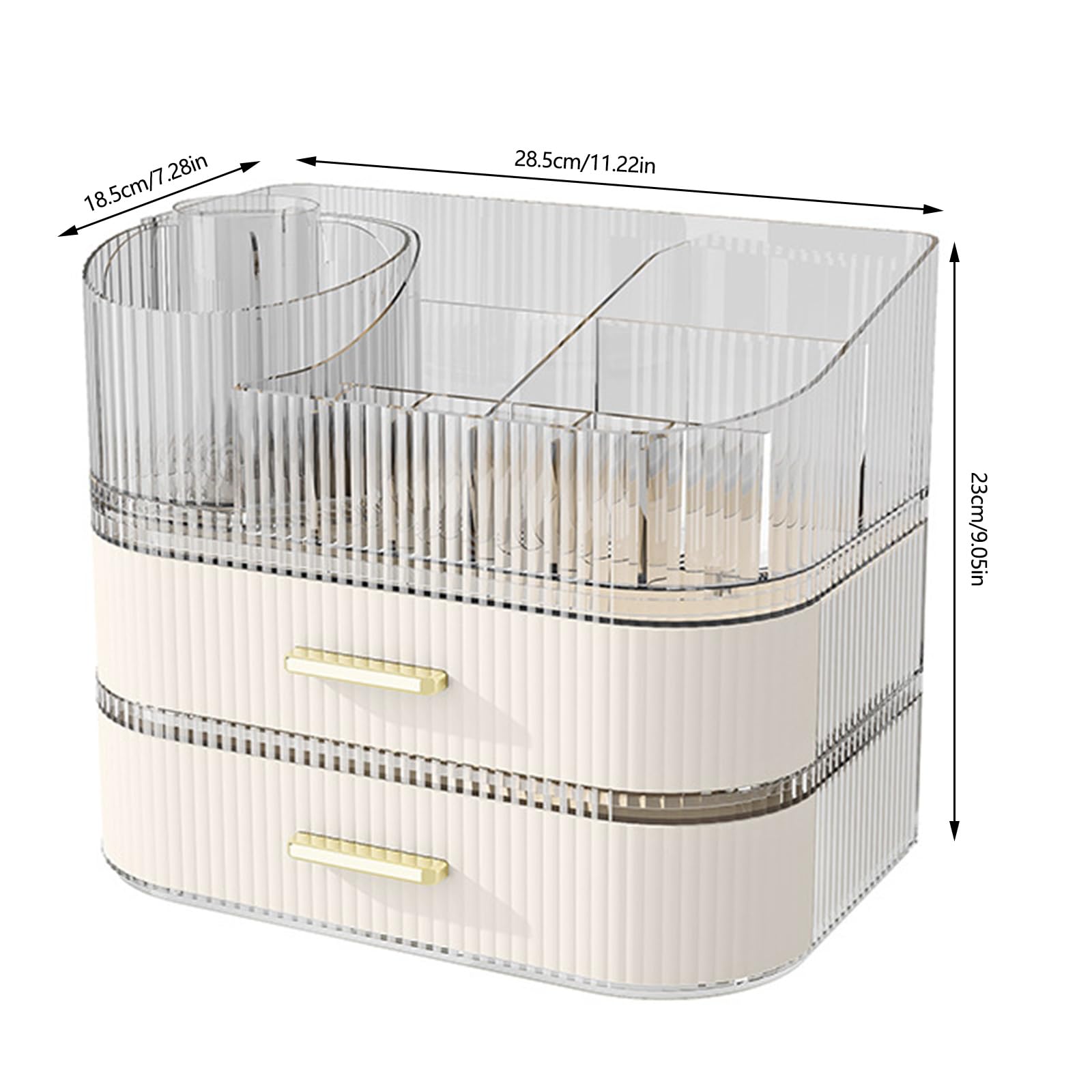 Make up Organizer aus Kunststoff mit um 360 Grad drehbarer Schubladenaufbewahrung, wasserdichtes Design für die Verwendung Badezimmer, ohne Bohren, benötigte Kosmetikbox