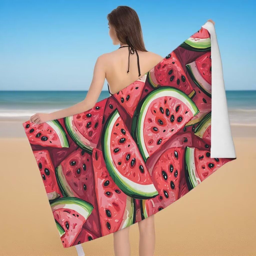 Toalla de Playa Grande 220x100cm/35x70cm, Juego de 2 Toalla Microfibra XXL de Antiarena, Toallas Playa Suave Ligera, Absorbente Secado Rápido, Beach Towel Viaje Yoga, Regalo Mujer Hombre (Rojo) J-19