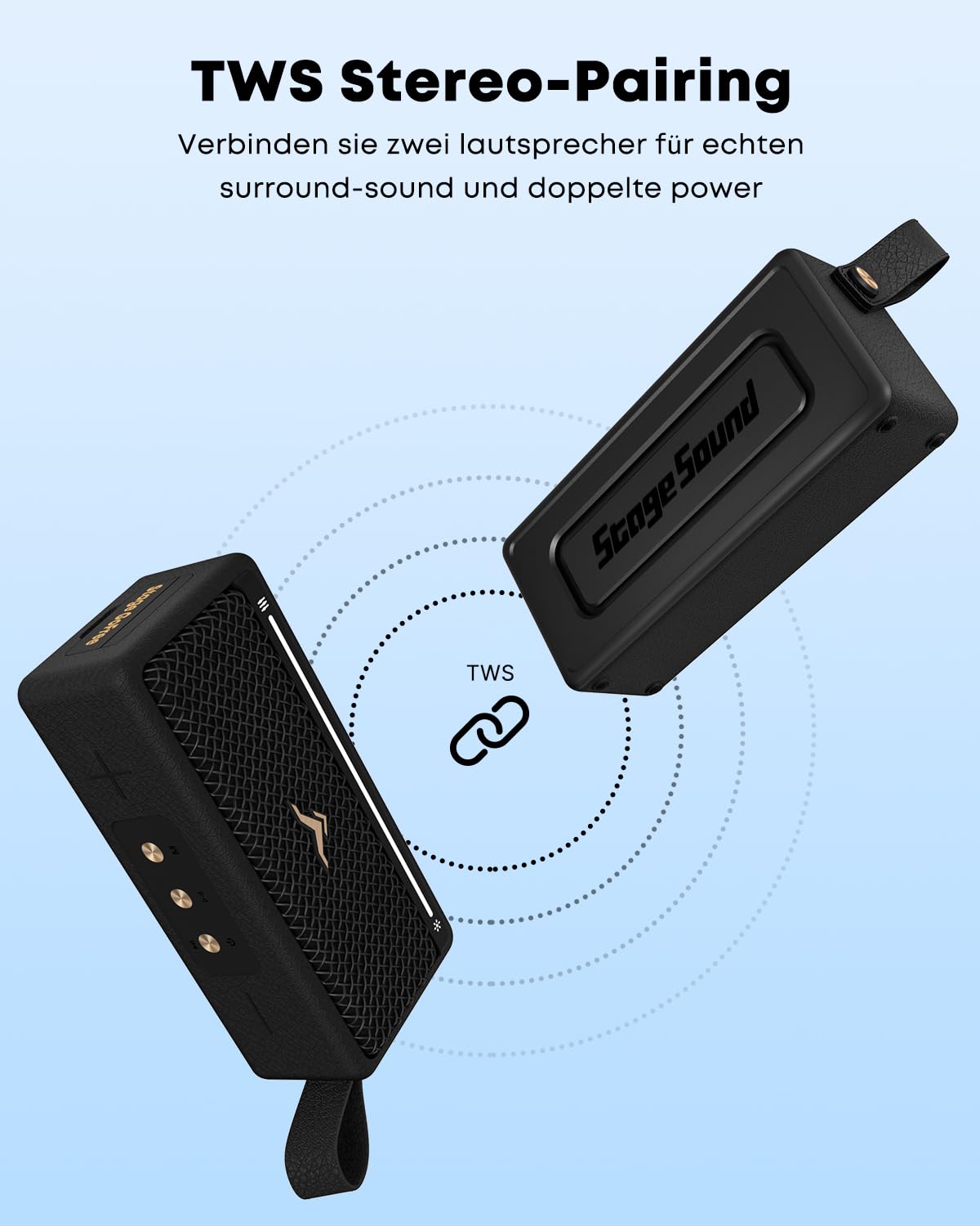 Bluetooth Lautsprecher 40W Max, IP67 Wasserdicht, AUX/USB-Verbindung, 12h | Satter Sound, TWS Paarung, Stabile Bluetooth, Tragbare Bluetooth Box für Outdoor/Party/Camping