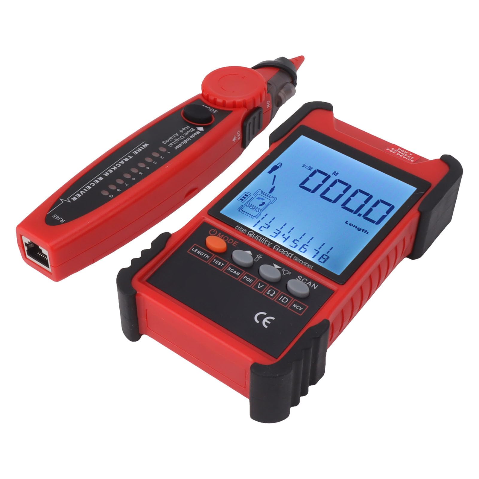 Yctze ET616 Multimetr Testera Kablowego z LCD w Celu Sortowania i Konserwacji - Czerwony (czerwony)