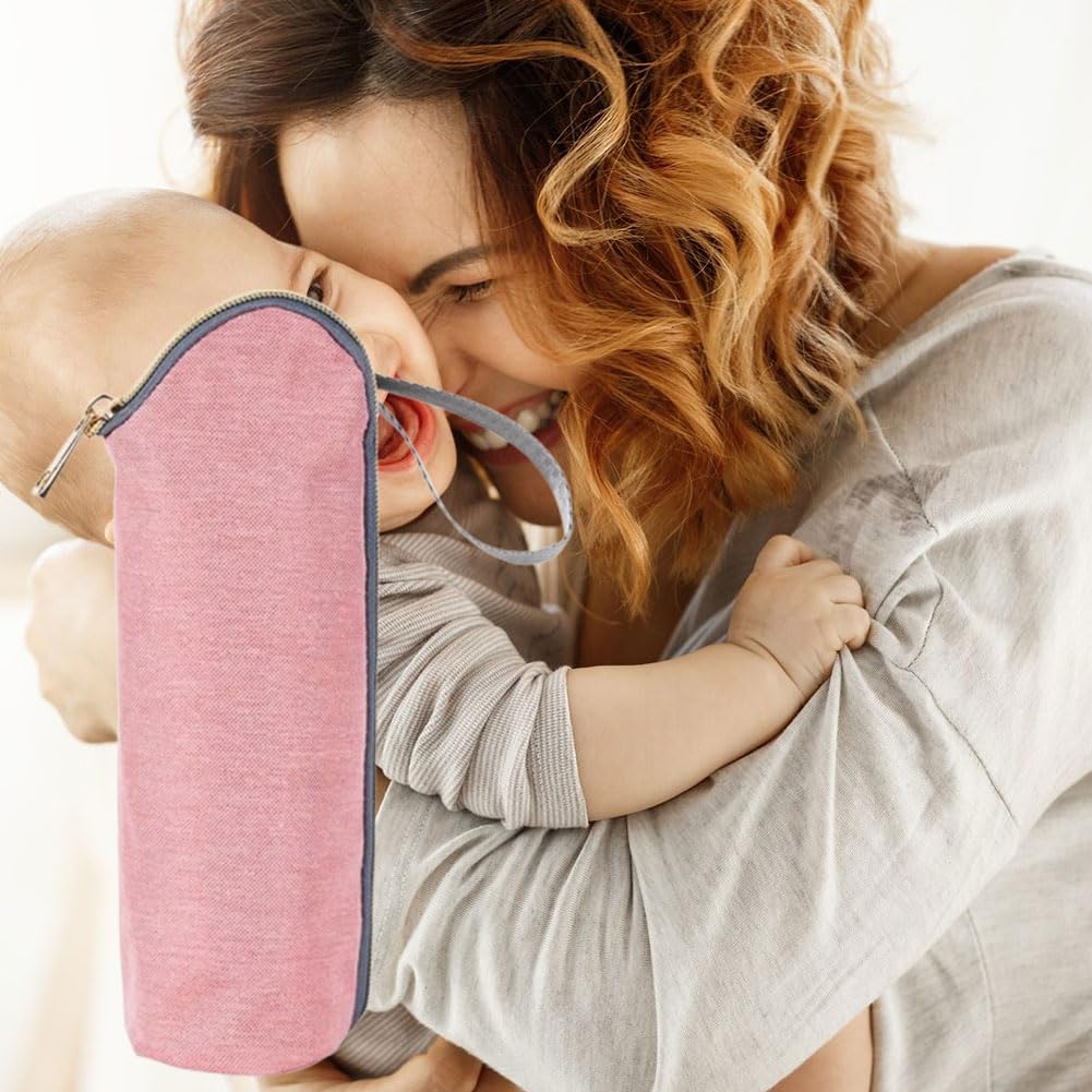 Borsa Termica Isotermica per Biberon, Mantiene la Temperatura Fino a 4 Ore (Rosa)