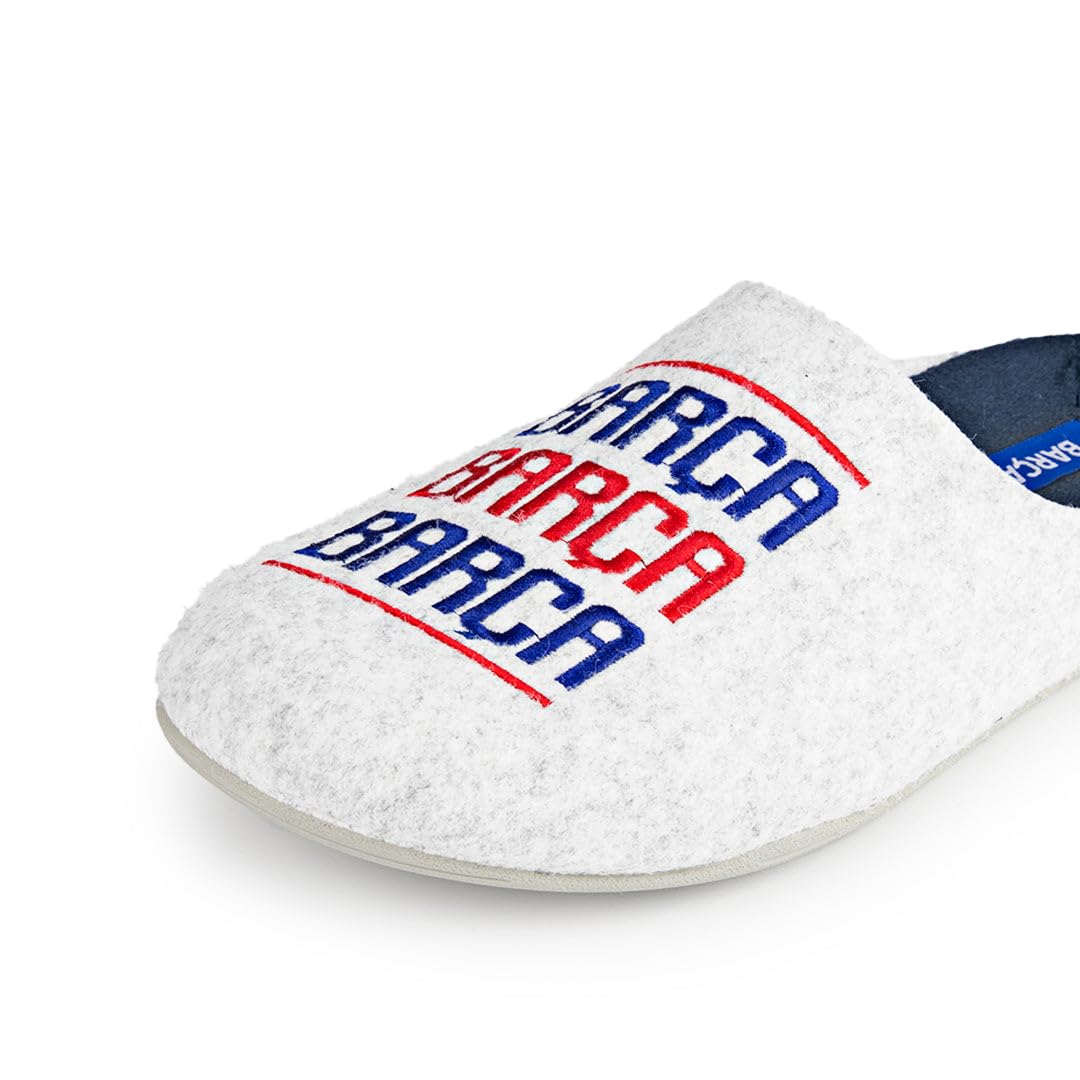 MARPEN SLIPPERS, Zapatillas de Casa de Invierno Oficiales del FC Barcelona de Fútbol de Fieltro con Lema Barça para Hombre o Mujer