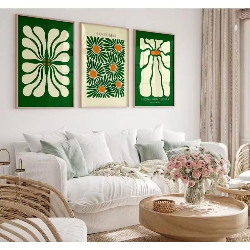 Tableau Matisse vert 60x90cm - Toile imprimée Marché aux fleurs sans cadre pour salon modern
