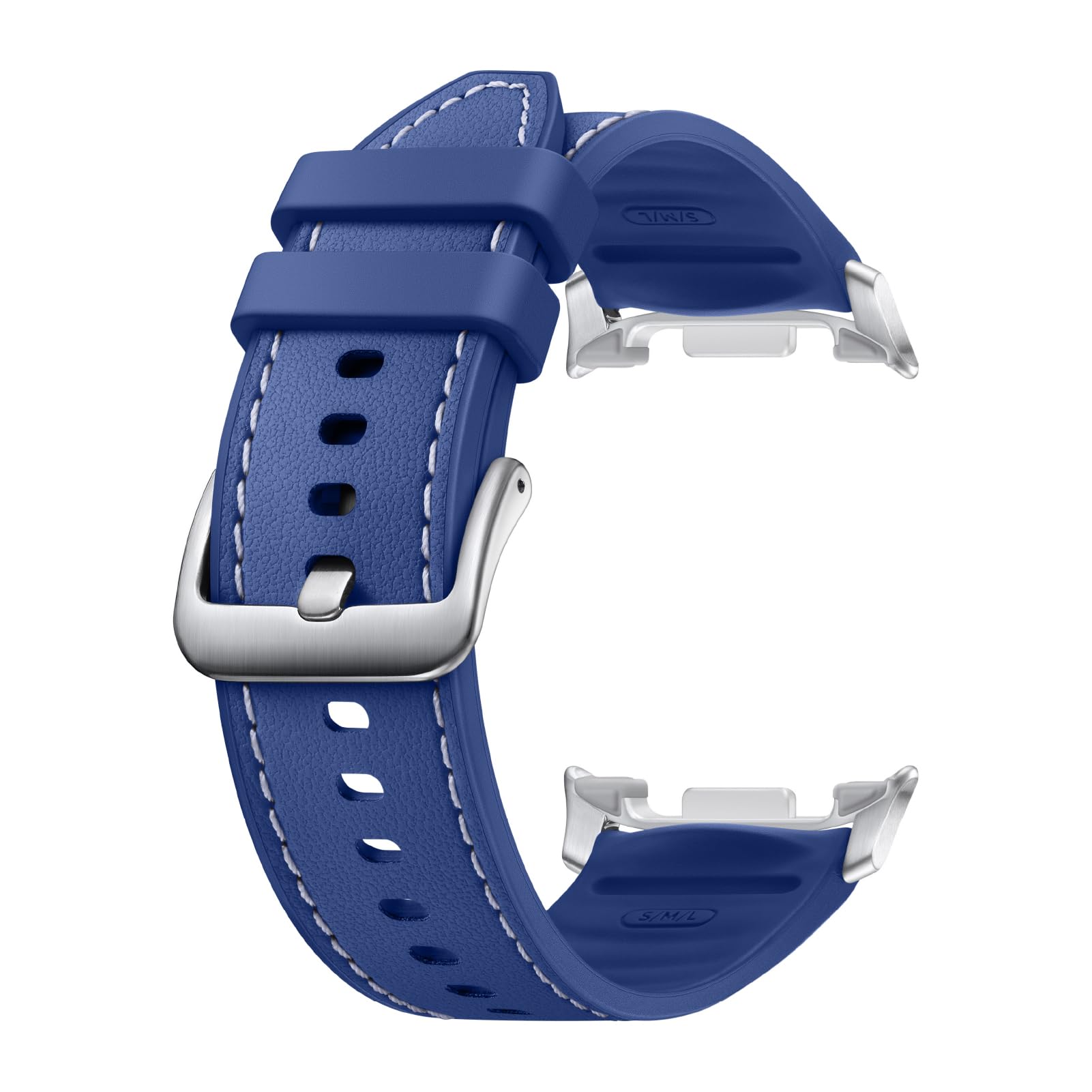 Galaxy Watch 8 Series Hybrid Band, Silicon, Signature Stitch, Dynamic Lug System, Flexible Fit, Compatible with Galaxy Watch 8 and Watch 8 Classic, S/M/L Navy