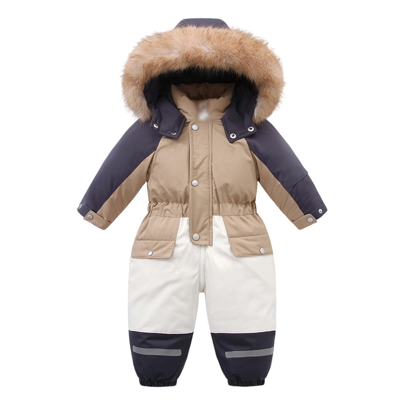 Générique Combinaisons de Ski Fille, Combinaisons de Ski d'hiver pour Enfant Tenue Fille Manteaux GarçOn Pantalons et Doudoune à Capuche pour Enfants Ensembles de Neige Enfant 4-5 Ans