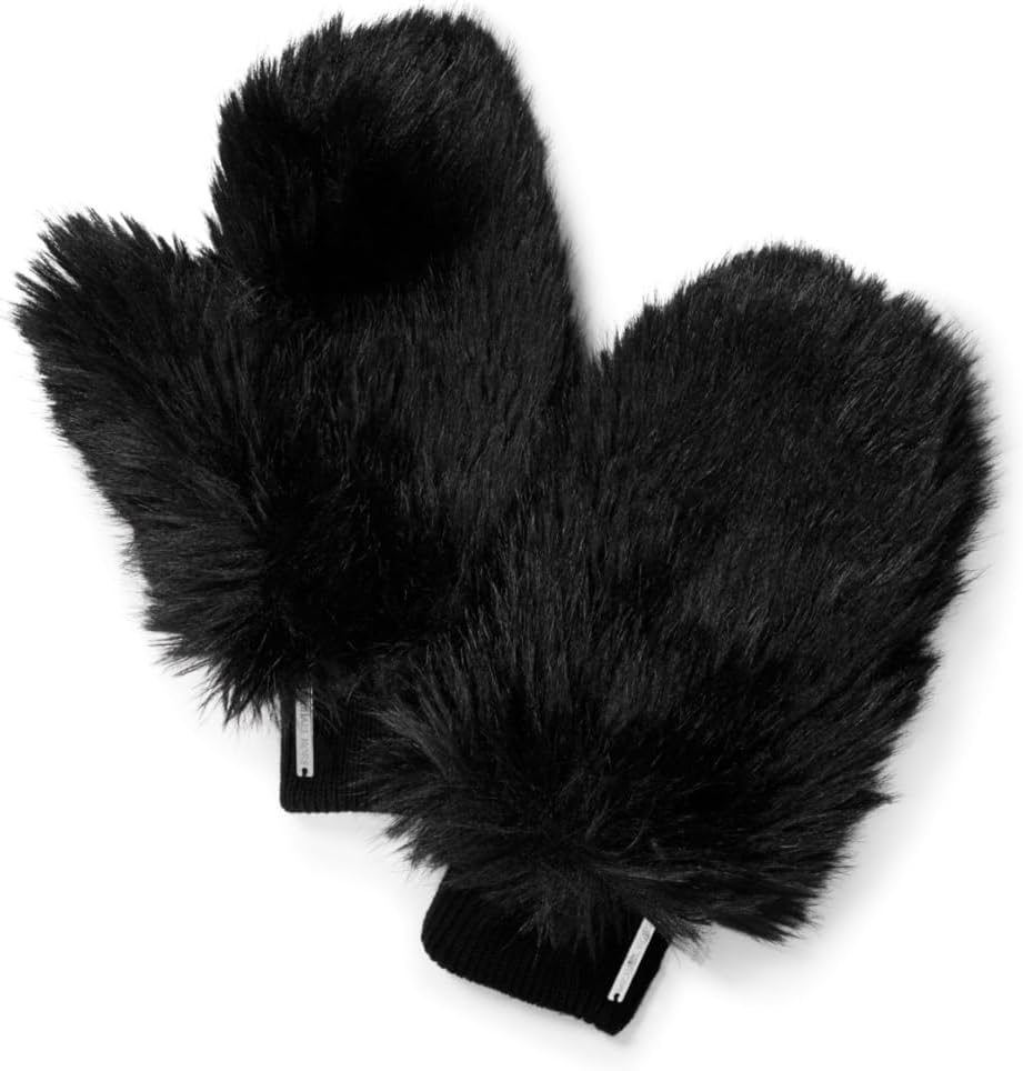 Women's Faux Fur Merino Glove, Black, One Size