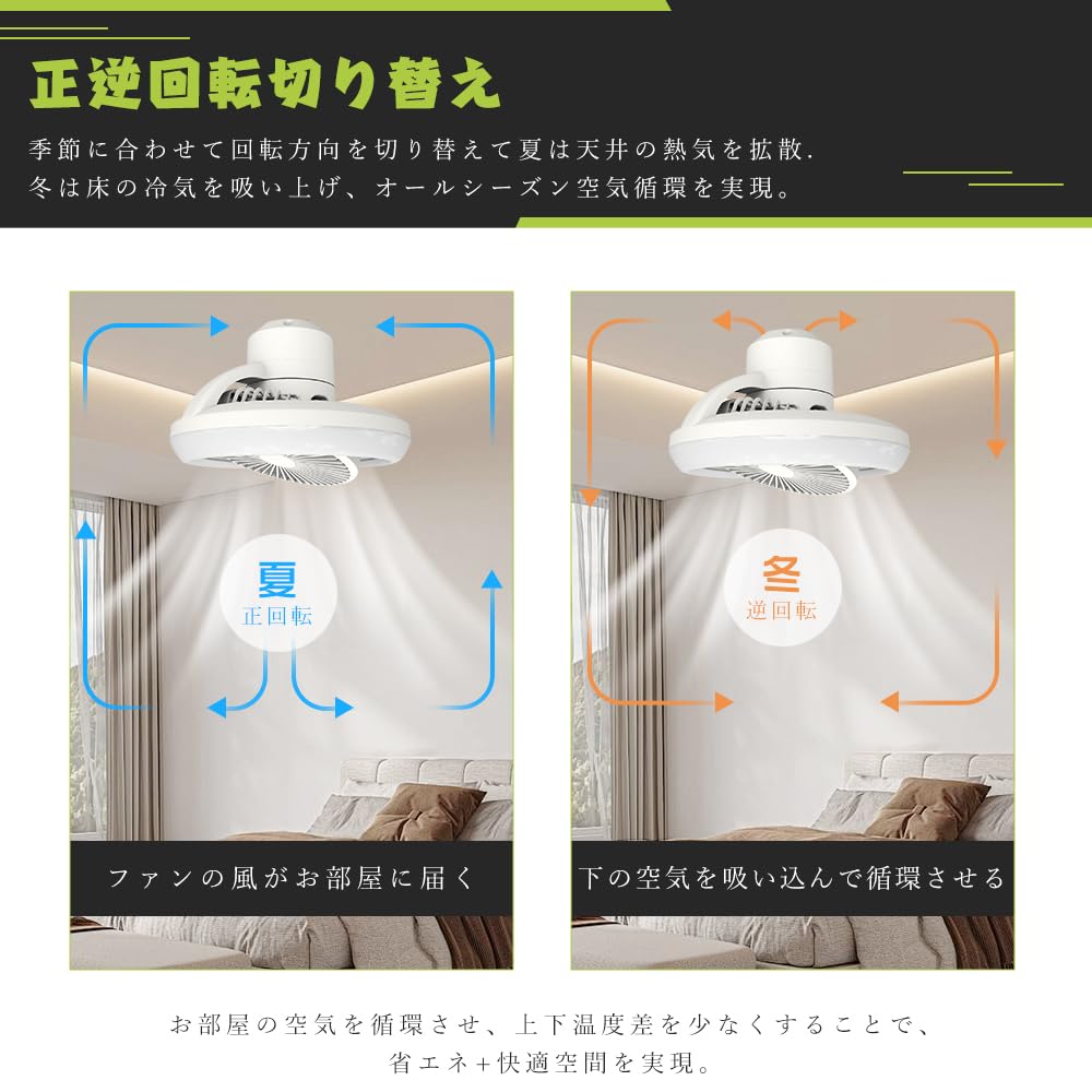 Amazon | 【逆転可・常夜灯・タイマー】ファン付きシーリング