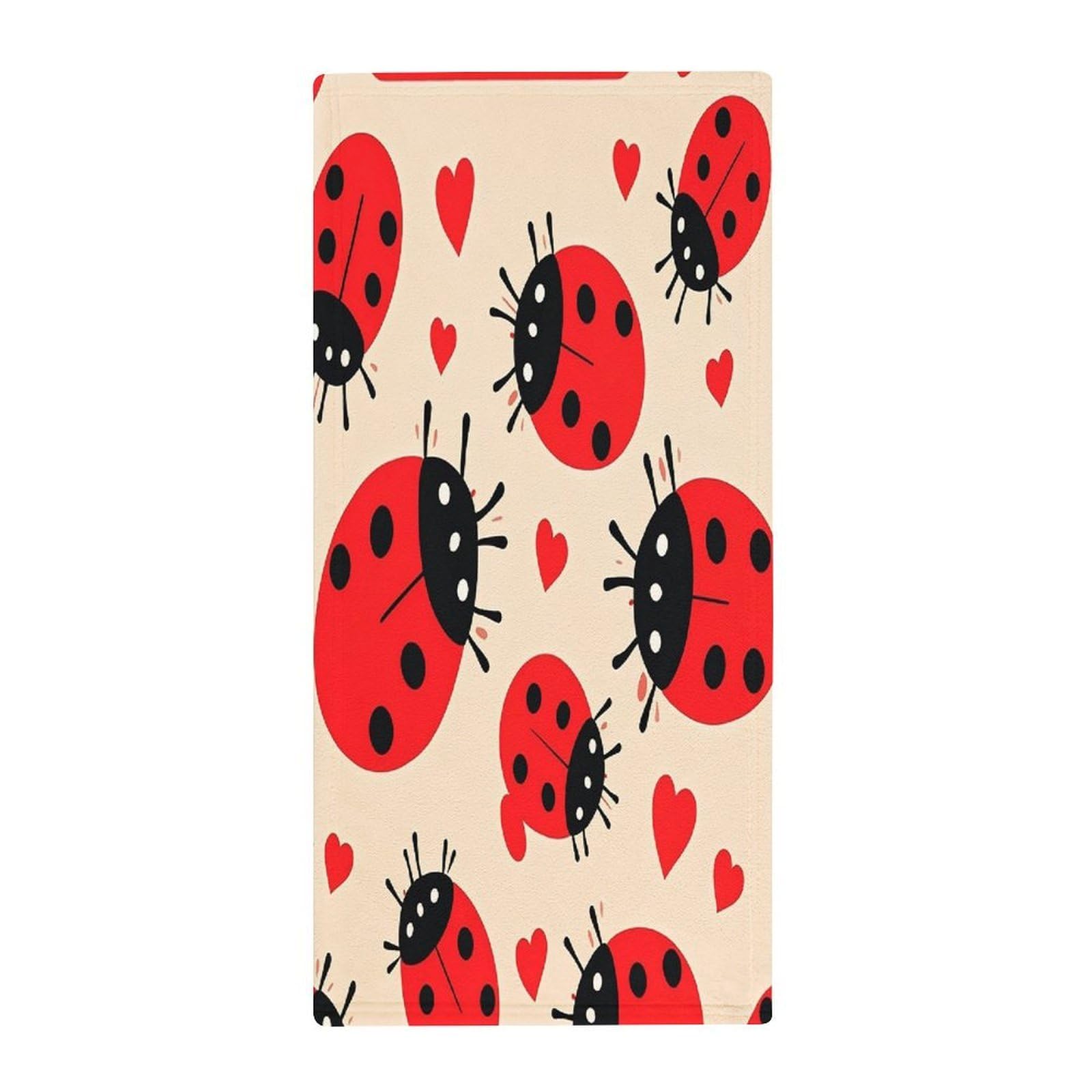 FekiLoot Ladybug Bath Towel Super Soft Highly Absorbent Bath Towel Fashion Quick Drying Bathroom Towel Soft Large Fingertip Towels for Bathroom Gym Travel Camp Pool