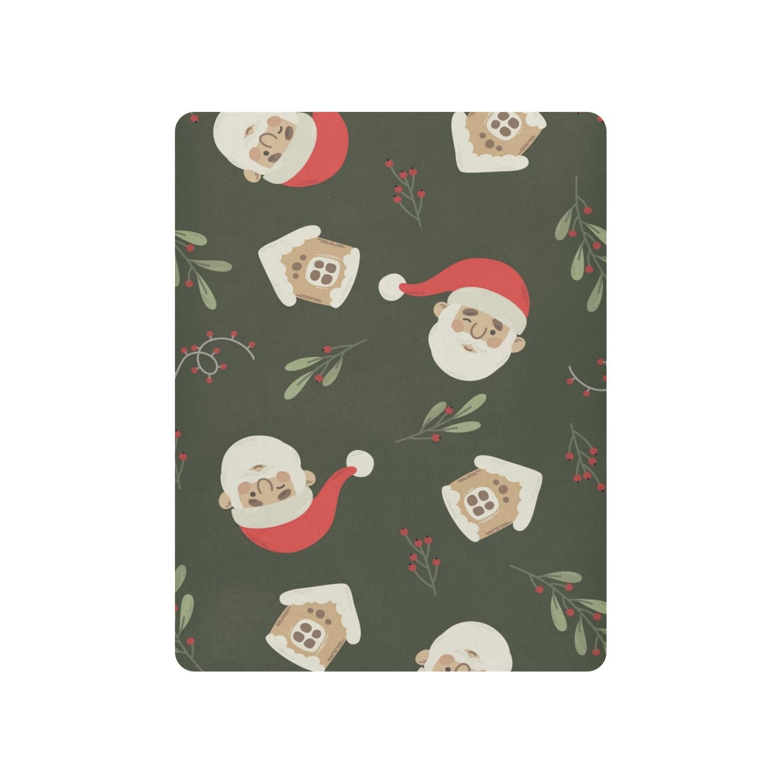 Moudou Christmas Santa Claus Playard Sheet for Boy Girls, Soft Breathable Fitted Toddler Sheet for Standard Playard Bed Mattress, 39 x 27 x 5 Inch