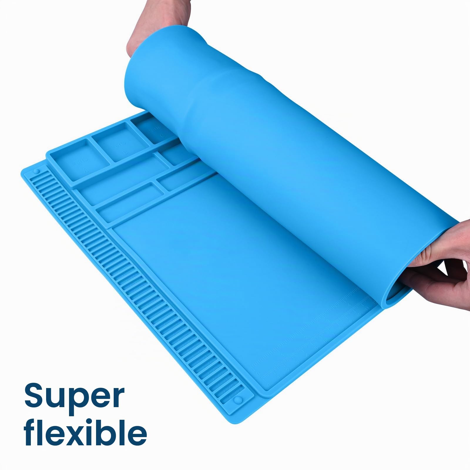 MMOBIEL Tapis de réparation et de soudure en silicone - 55 x 35 cm - Tapis en silicone résistant à la chaleur jusqu'à 500 °C - Tapis d'établi pour travaux de soudure, réparation de téléphones