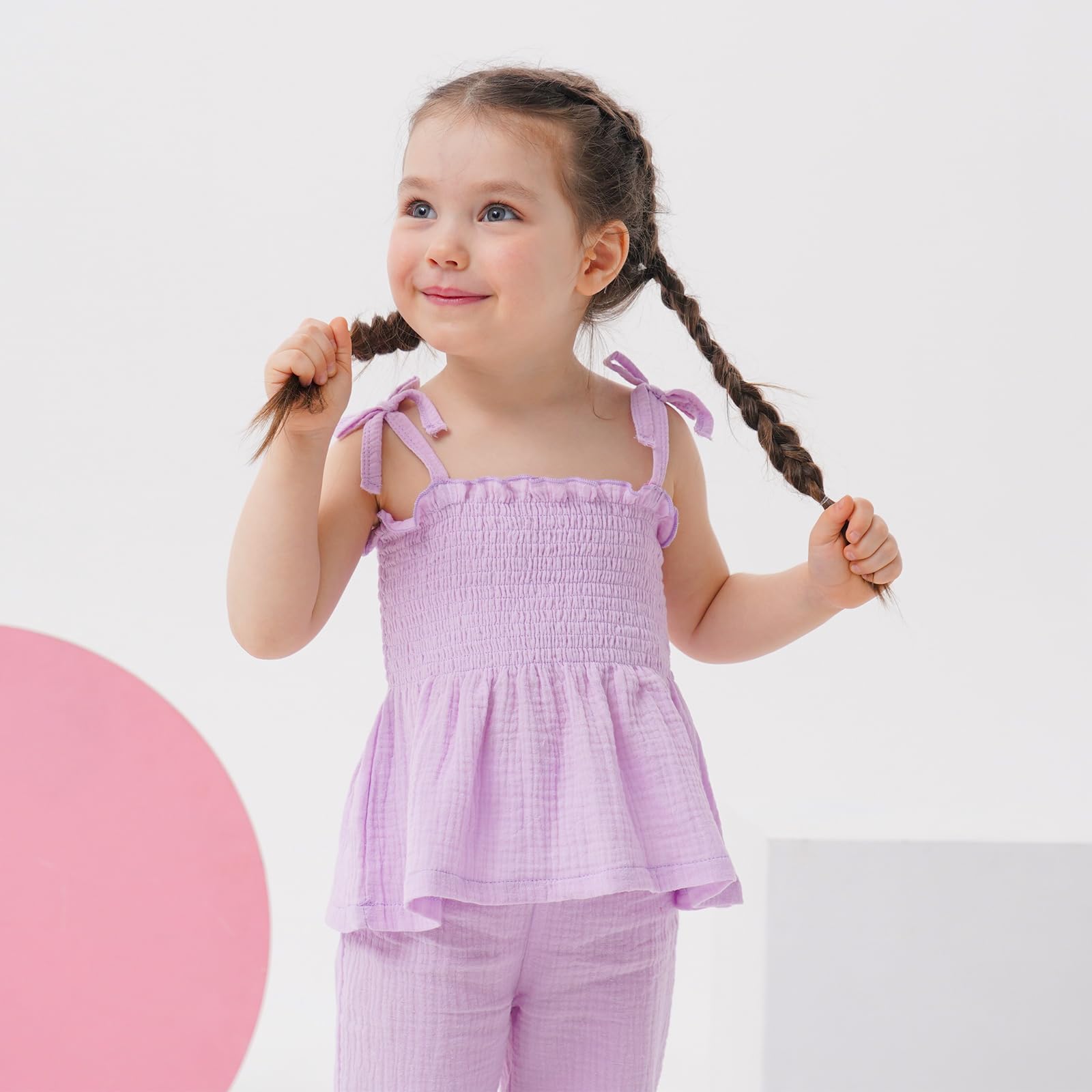 Miipat Vestiti per Bambina Estate Abbigliamento Set Maglietta a Sospensori e Pantaloni 2 Pezzi Set Vestiti per Bambina 6 Mesi-3 Anni