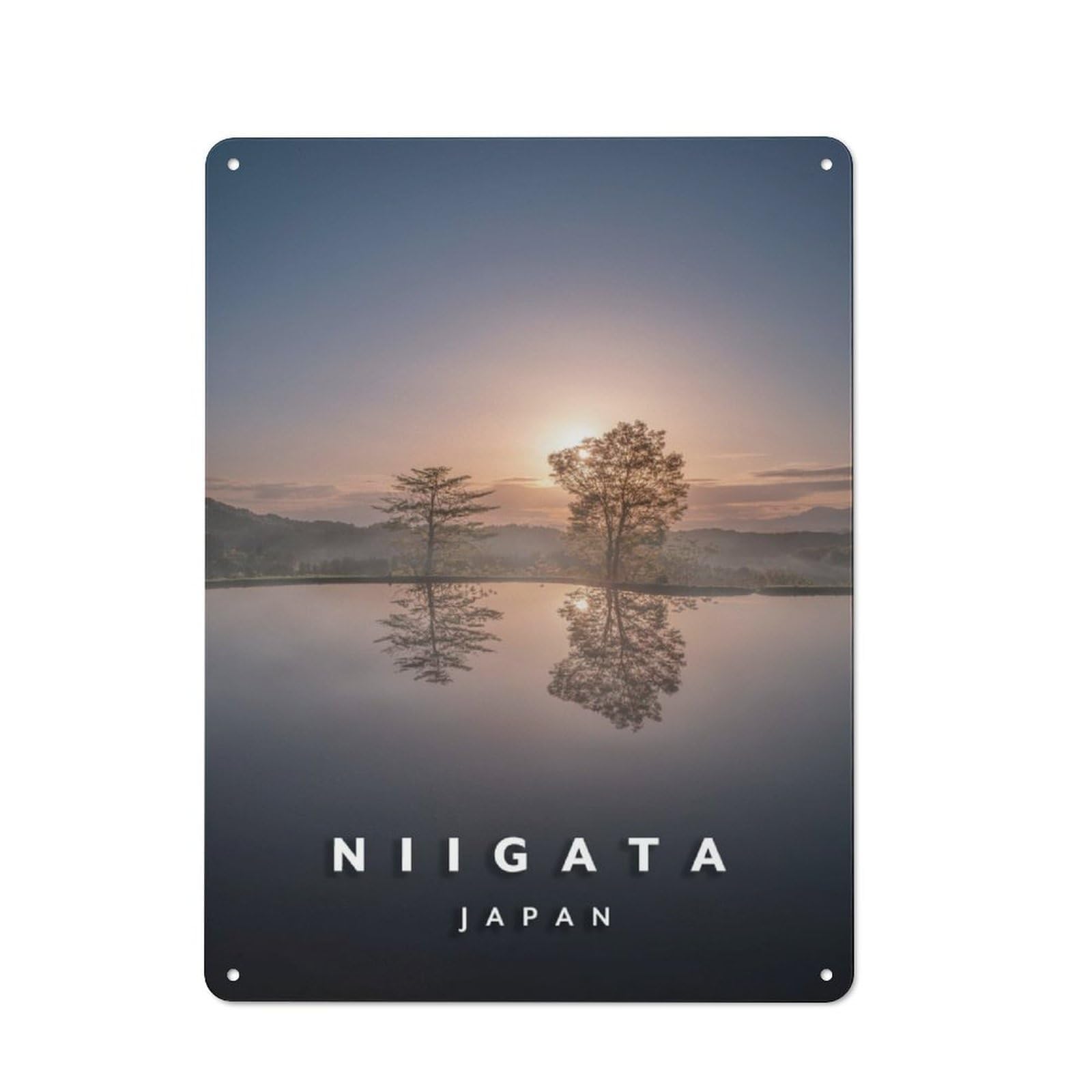 Junmoney Niigata Rice Fields Tin Sign 40X30cm With For Home Bar Wall, Rustic Decor, For Kitchen, Dining Room And Home Bar Wall Decor