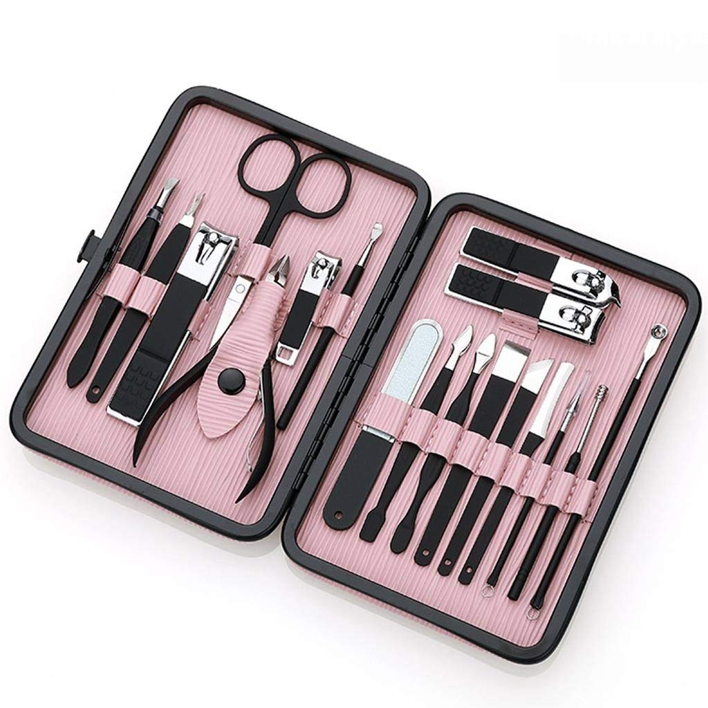 Professional 18 PCS Manicure Set Kit Pedicure Scissor Tweezer Eyebrow Cutter Nail Clipper Stainless Steel Nail Care Tool