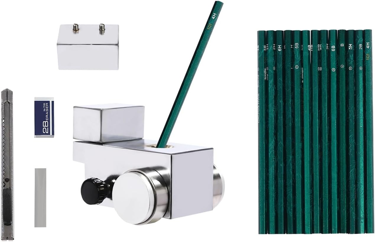 Pencil Hardness Tester Kit, Comes with 500/750/1000g Weights and 13 Pencils, Paint Coating Film Scratch Tester Kit, for Abrasion, Scratch Resistance Test