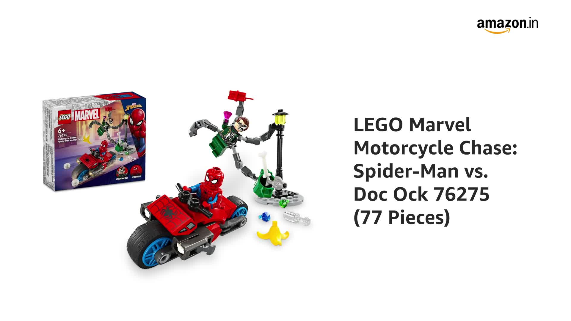 LEGO Marvel Motorcycle Chase: Spider-Man vs. Doc Ock 76275 (77