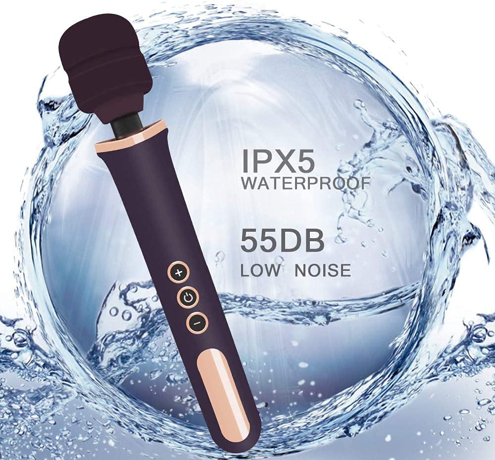Massaggiatore a bacchetta vibratore wireless ricaricabile Honey Jungle 5X velocità 10x Modalità Funzionamento silenzioso Imballaggio discreto (viola/oro)..