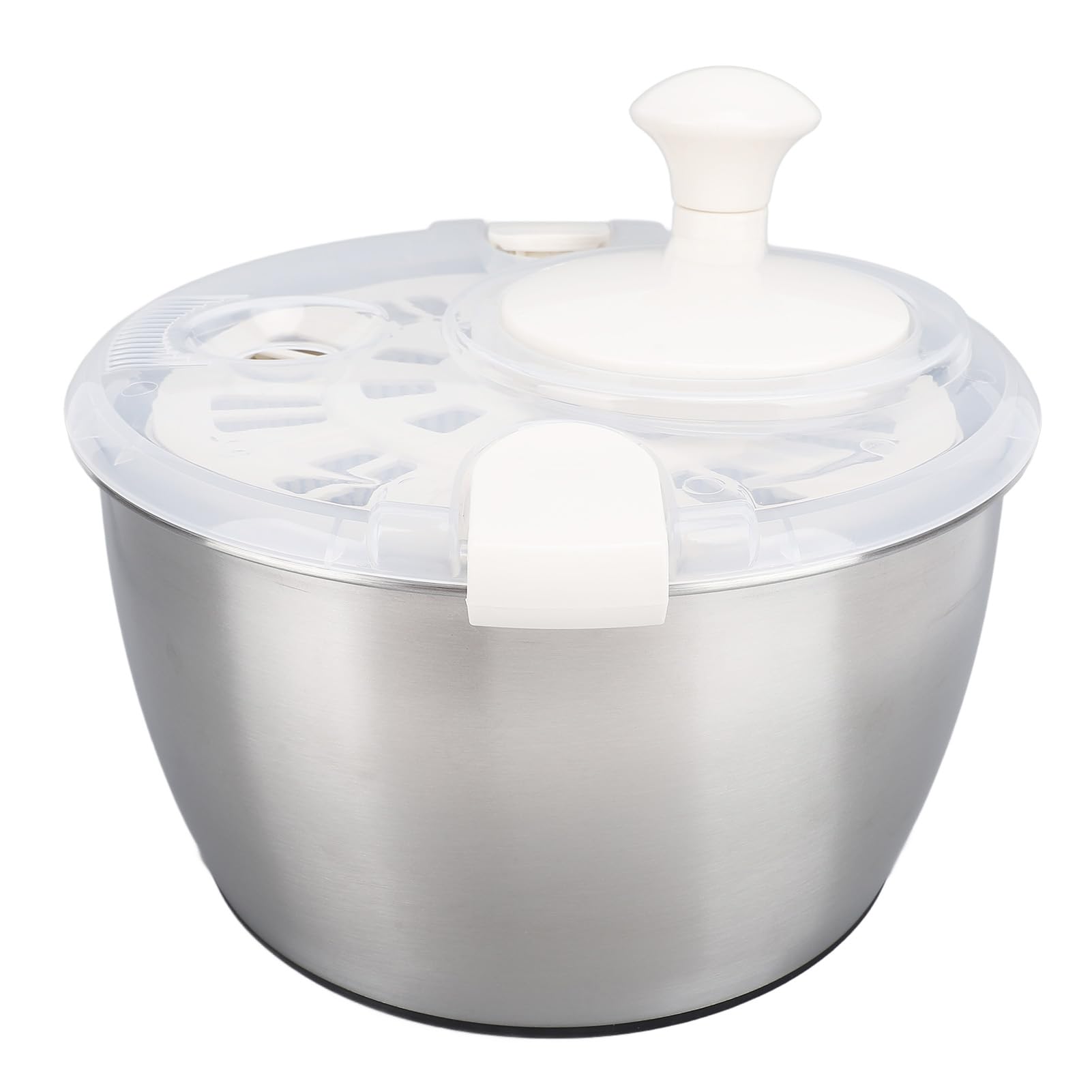 Salad Spinner Lettuce Dryer, Stainless Steel Salad Spinner 5L Multifunctional Lettuce Spinner Vegetable Dryer with Lid Drain Bowl Colander for Home Kitchen
