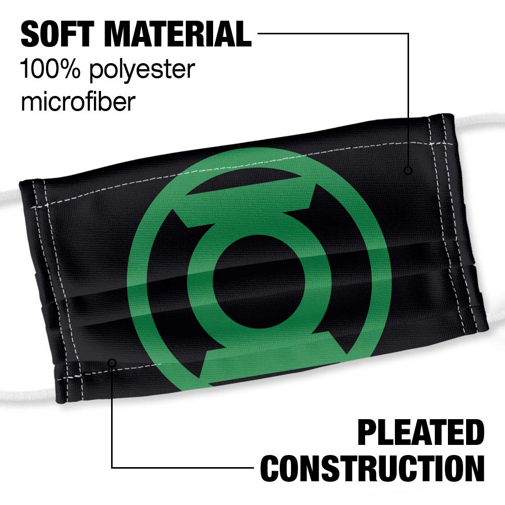 Popfunk Green Lantern Green Emblem 1-Ply Reusable Face Mask Covering with Adjustable Nose Wire, Unisex