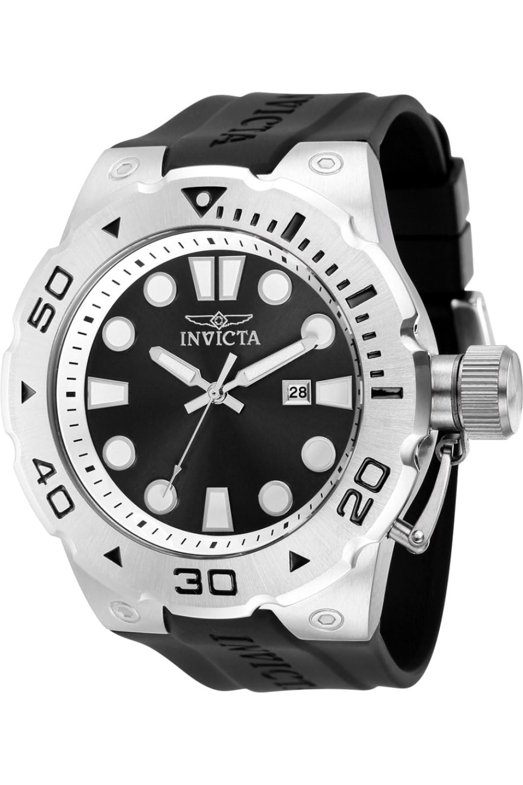 InvictaPro Diver Men's 51mm Stainless Steel Gray Black (One Size, Multicolored)