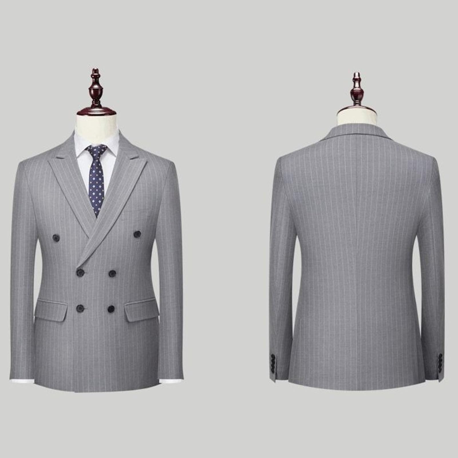 Completo da Uomo a Tre Pezzi Doppiopetto con Blazer, Gilet e Pantaloni, vestibilità Slim, Ideale per Matrimoni, Balli di fine Anno e Smoking.