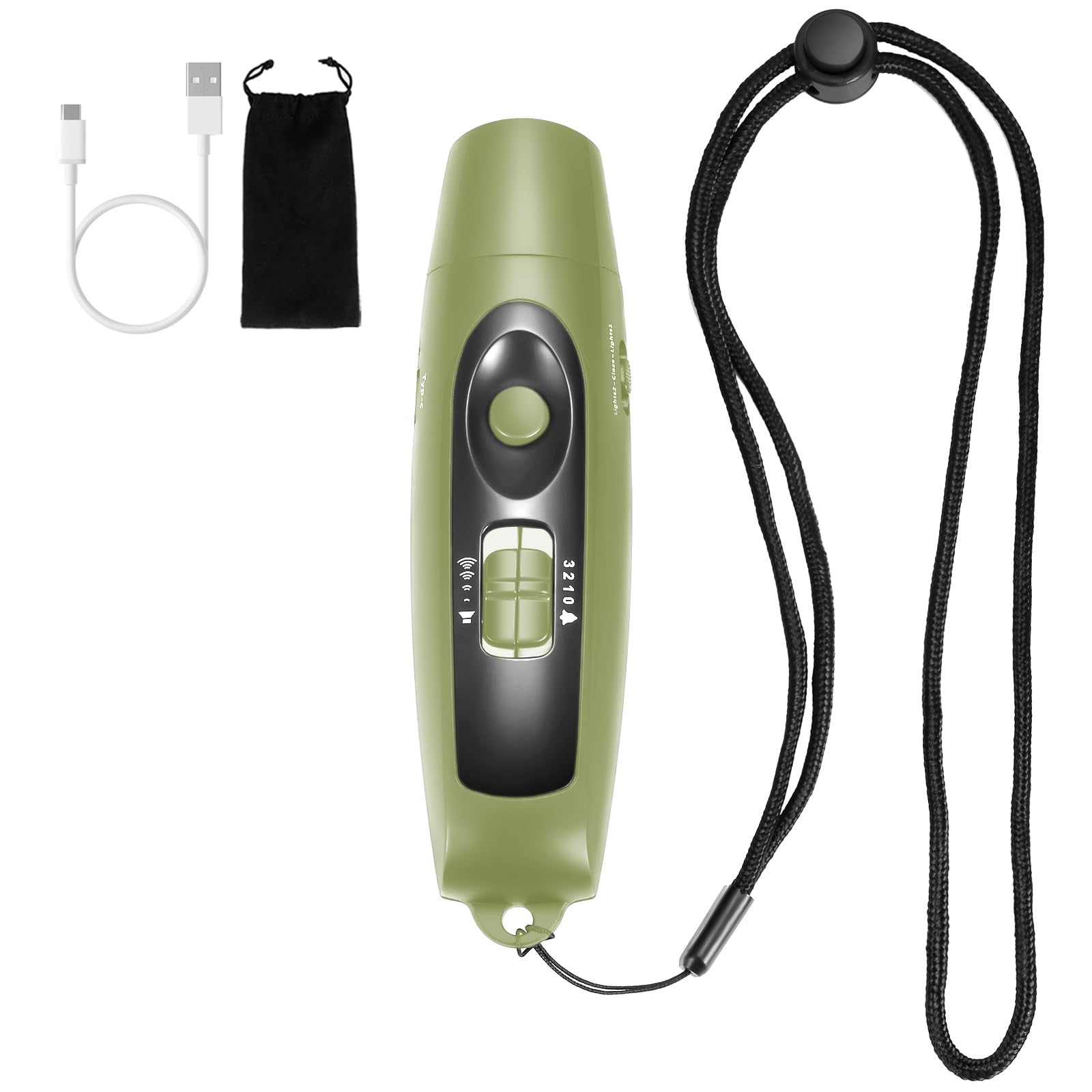 Electronic Whistle Rechargeable for Referees Coaches Teachers Electric Whistle Handheld Whistles with USB Charging for Outdoor Sports Games Emergency Whistle with Lanyard 4 Tones High Volume, Green-image-10