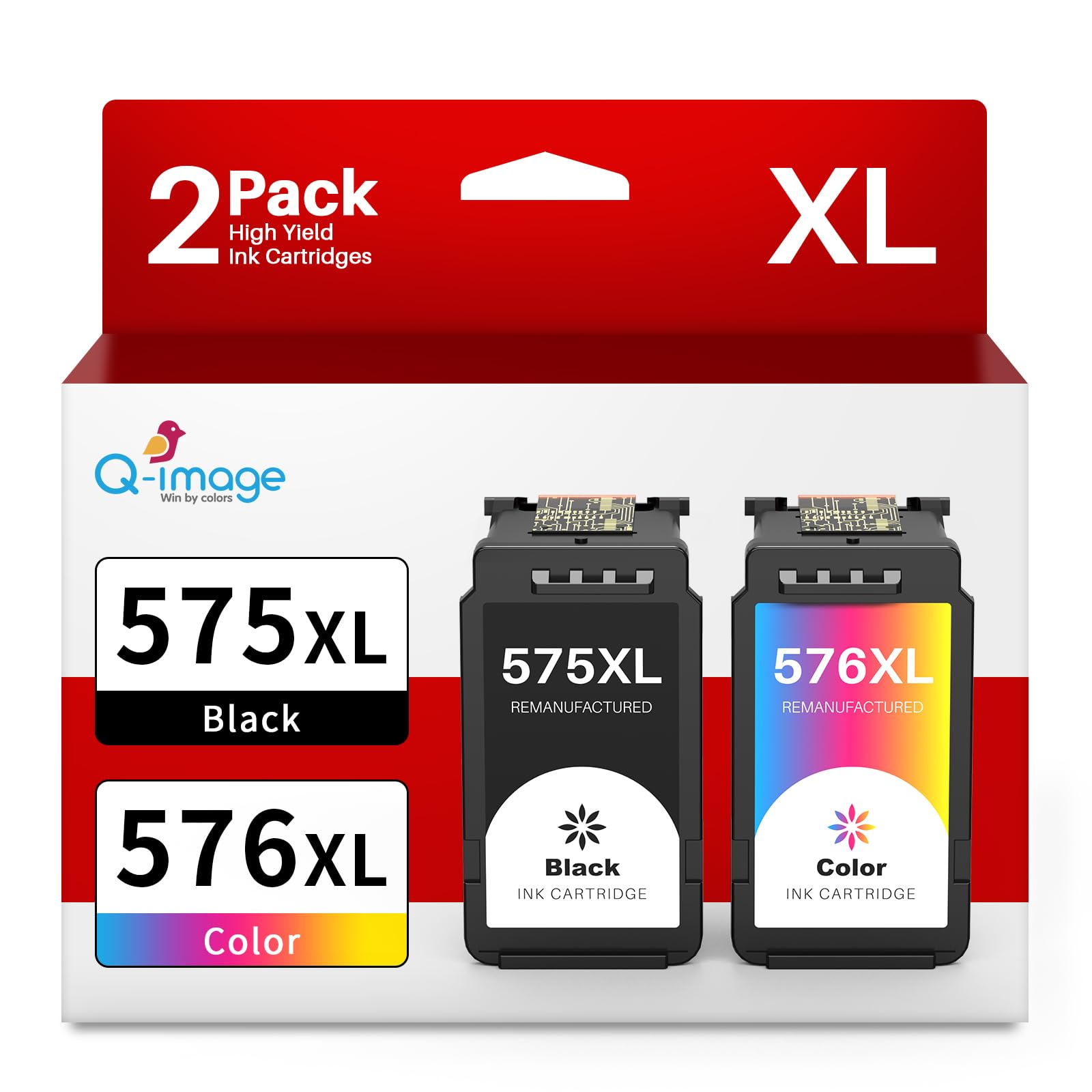 Q-image PG-575XL CL-576XL Cartucce d'inchiostro Sostituzione per Cartucce Canon 575 576 XL per 575XL 576XL per Canon TR4755i TR4756i TS3752i TS3751i TS3550i TS3551i TS3750i TR4750i TR4751i